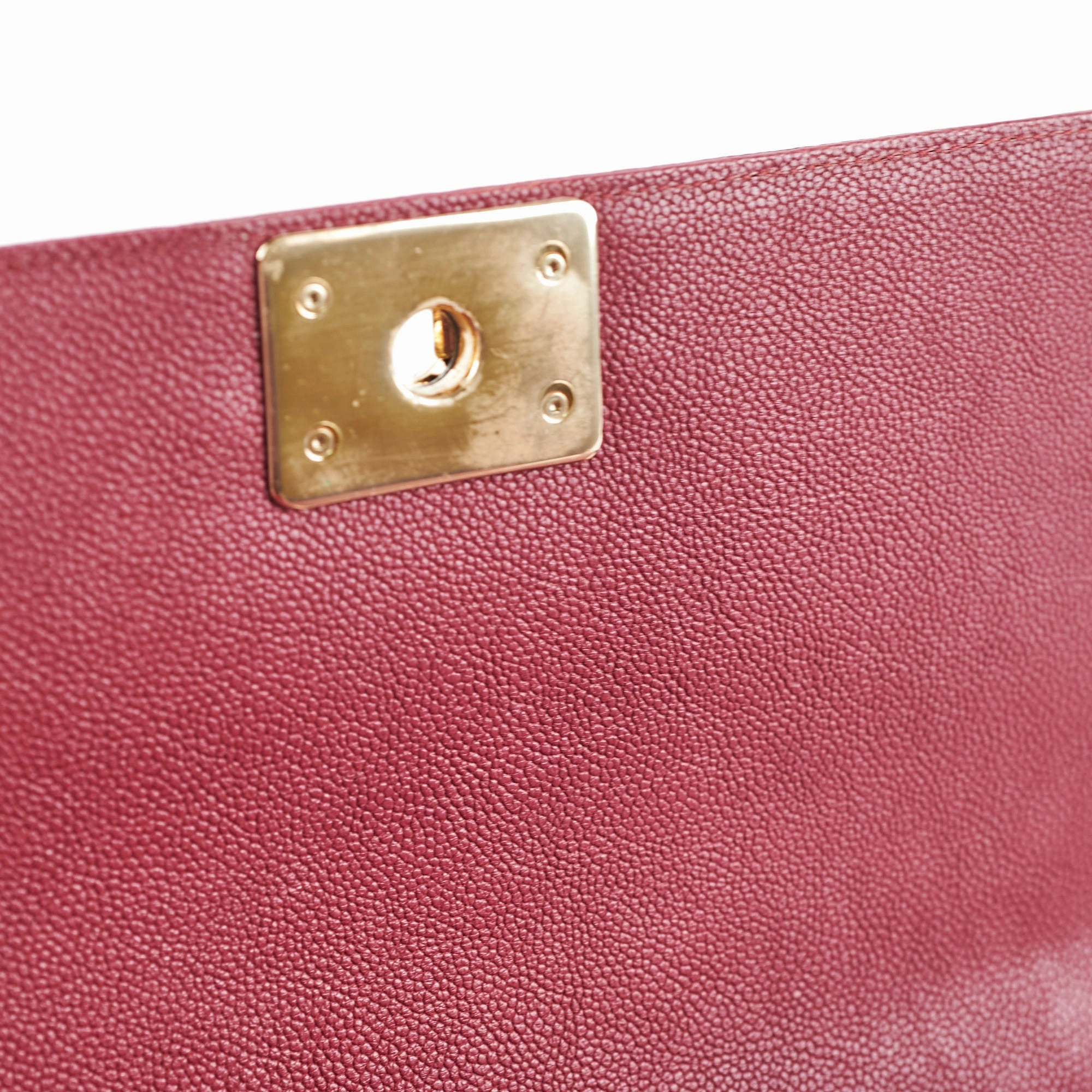 Chanel Caviar Old Medium Boy Bag Burgundy