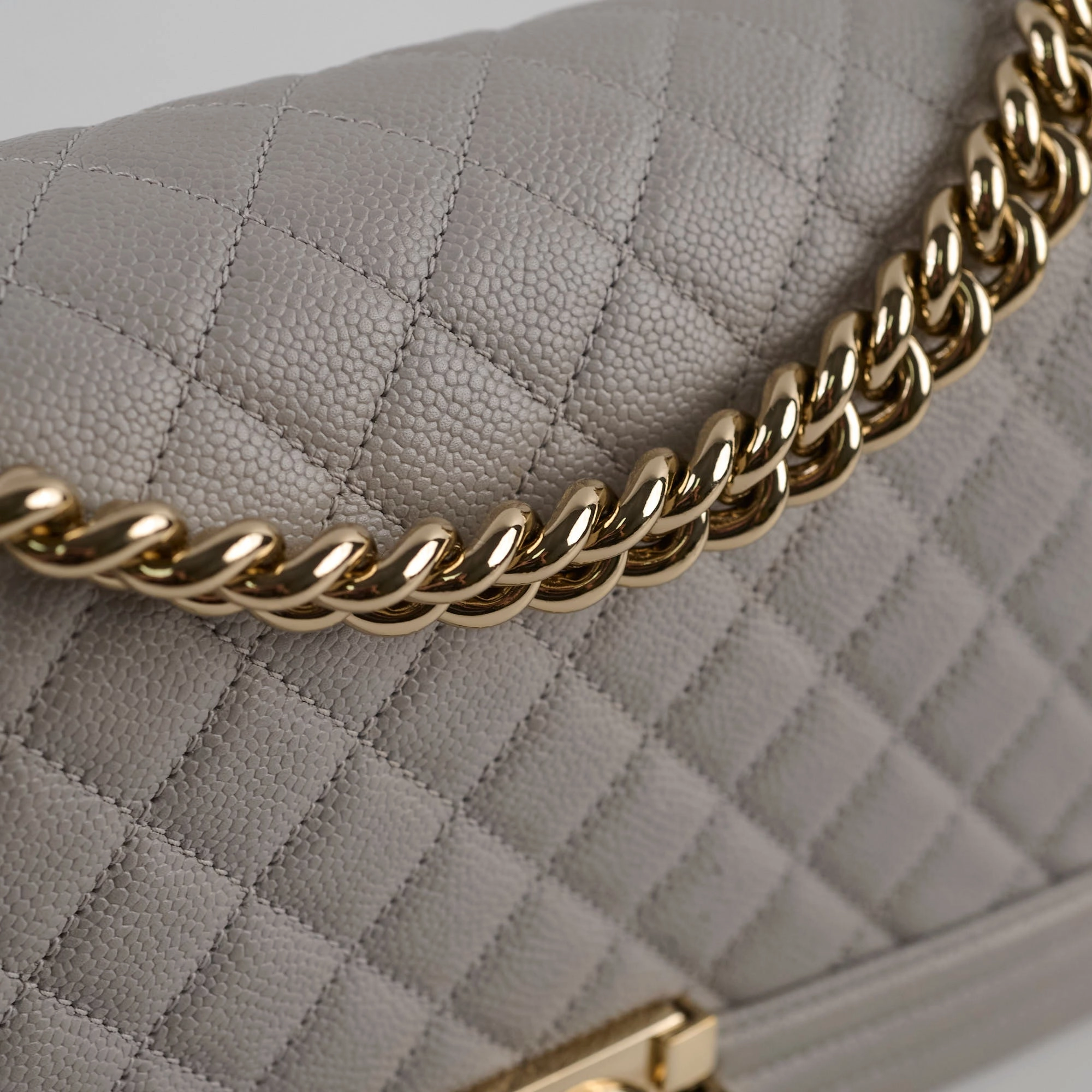 Chanel Caviar Old Medium Grey Series Microchip