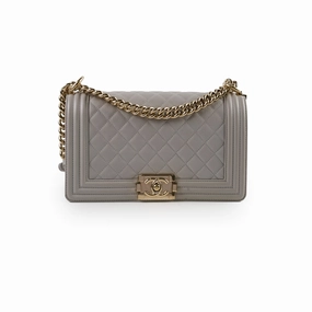 Chanel Caviar Old Medium Grey Series Microchip