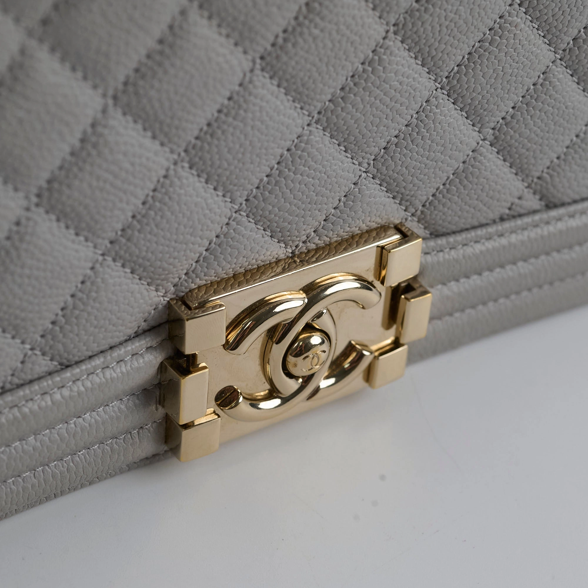 Chanel Caviar Old Medium Grey Series Microchip