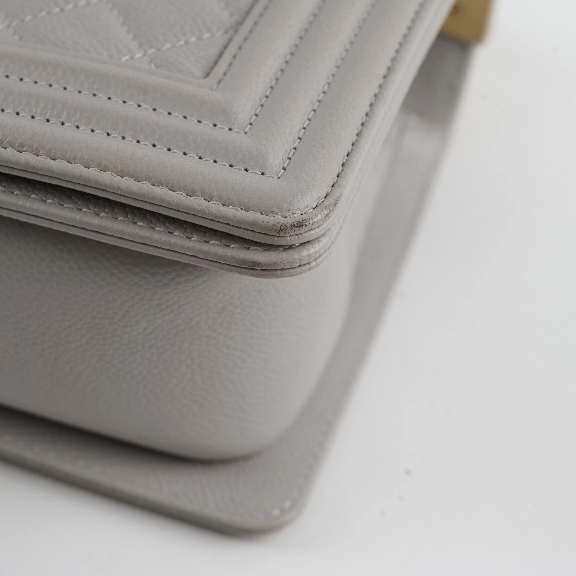 Chanel Caviar Old Medium Grey Series Microchip