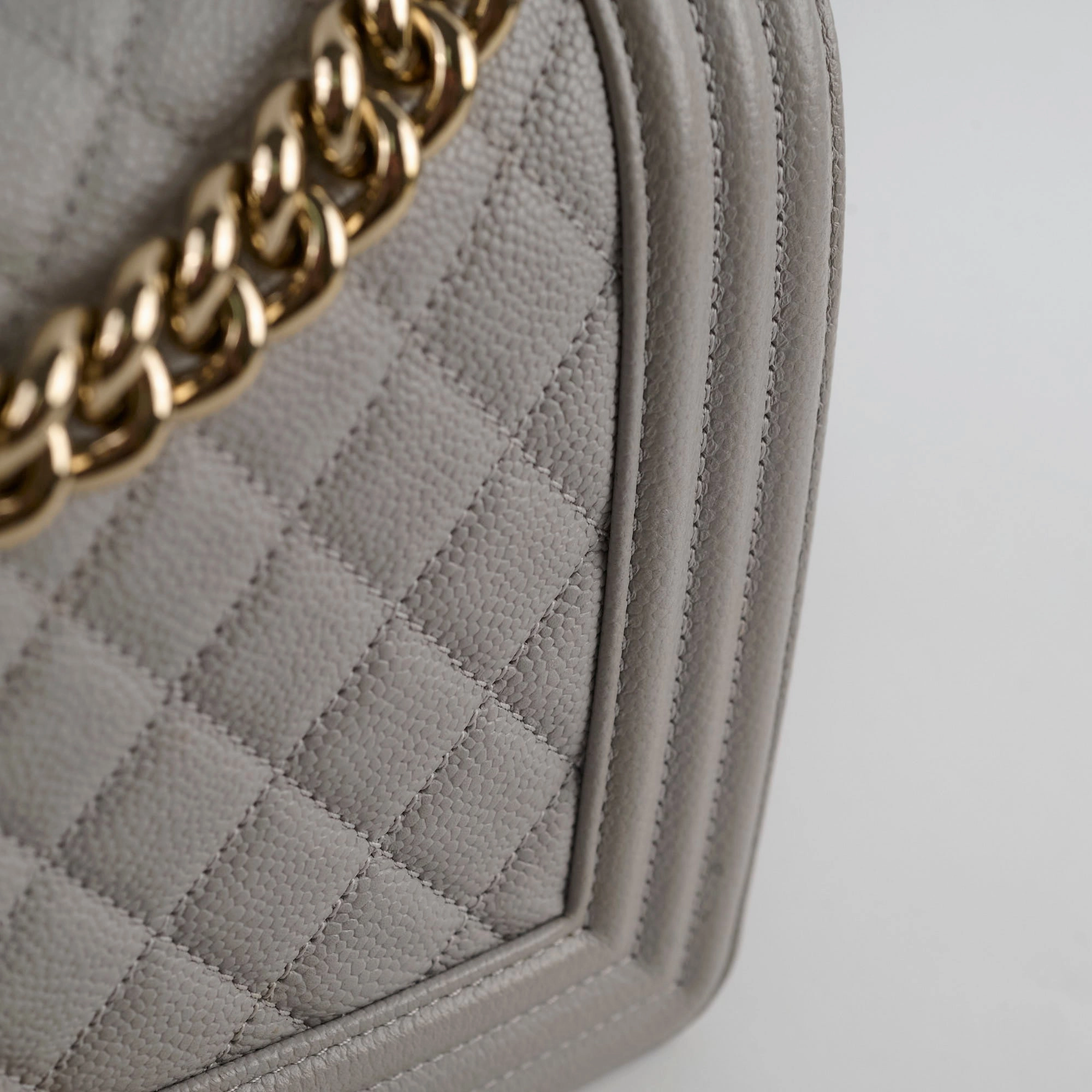 Chanel Caviar Old Medium Grey Series Microchip