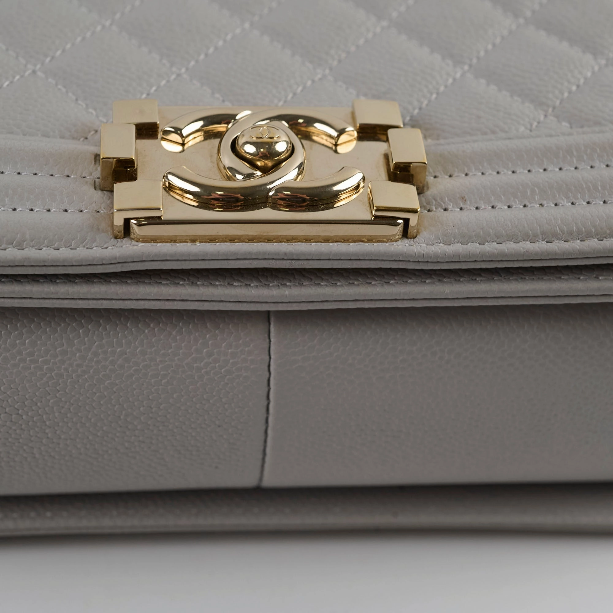 Chanel Caviar Old Medium Grey Series Microchip