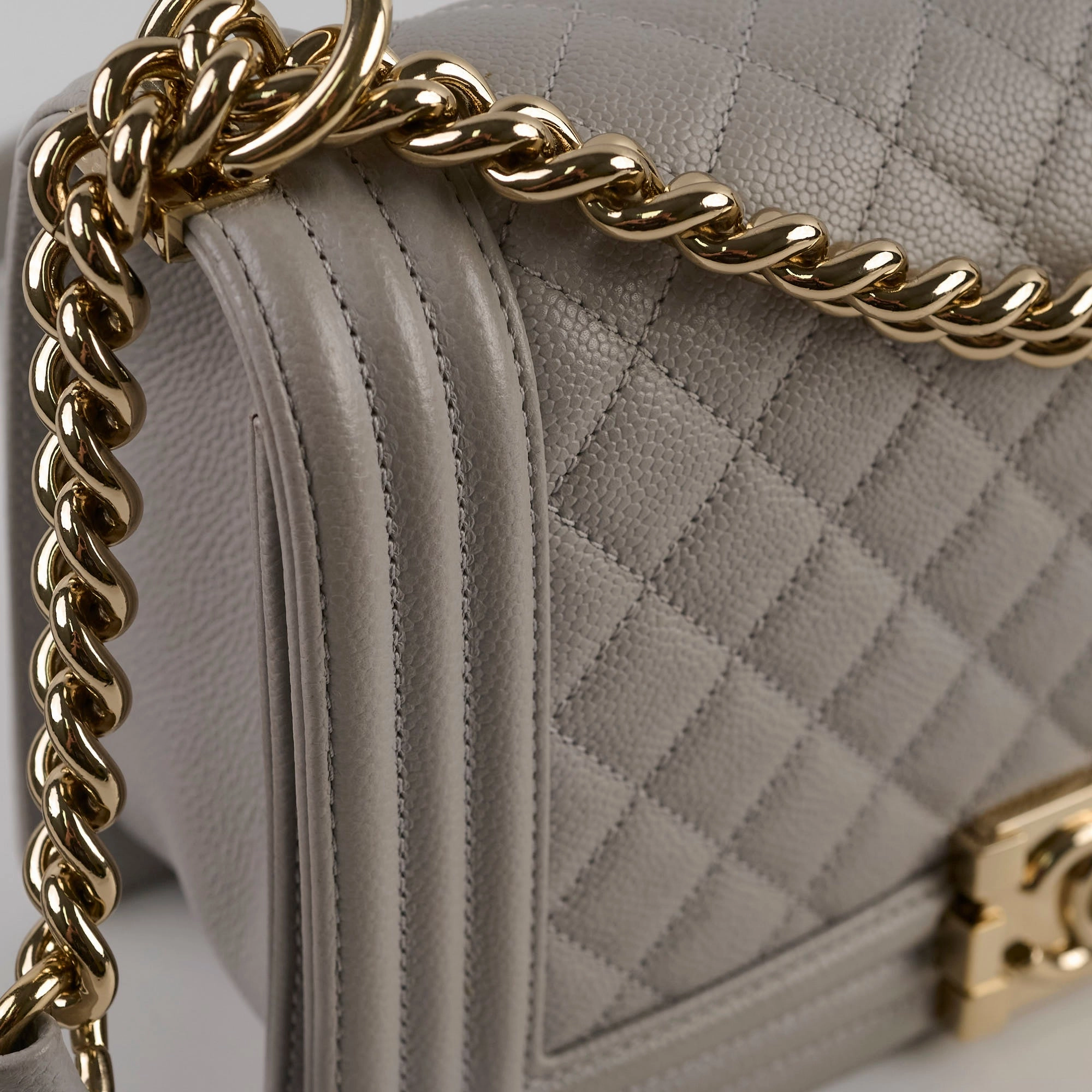 Chanel Caviar Old Medium Grey Series Microchip