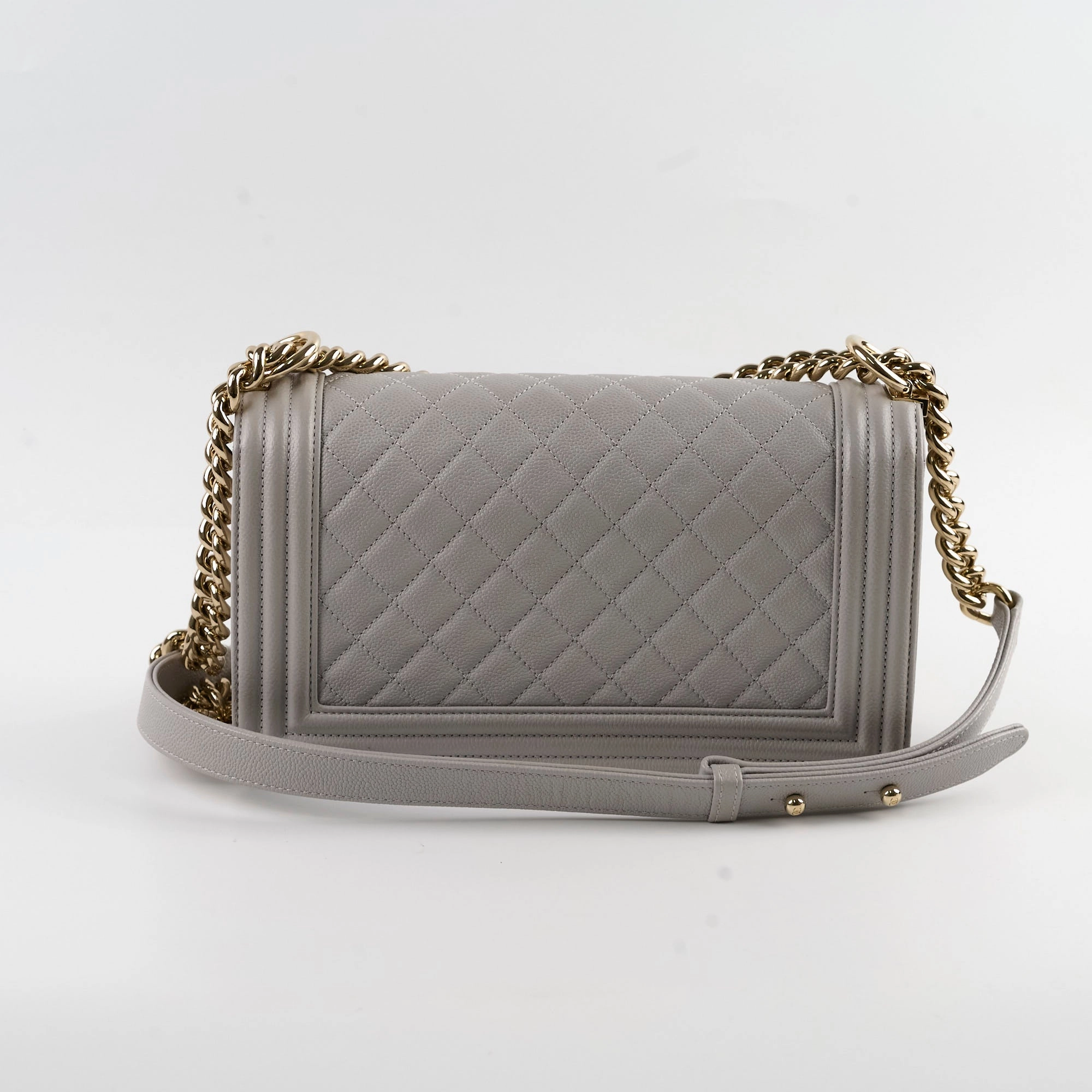 Chanel Caviar Old Medium Grey Series Microchip