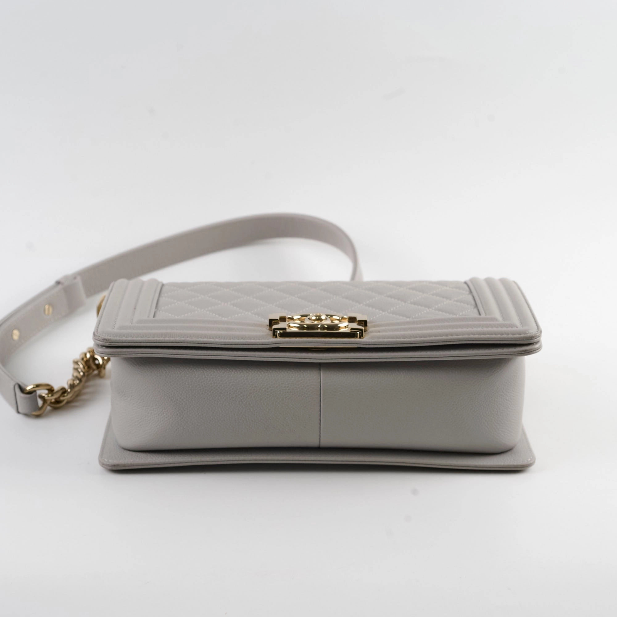 Chanel Caviar Old Medium Grey Series Microchip