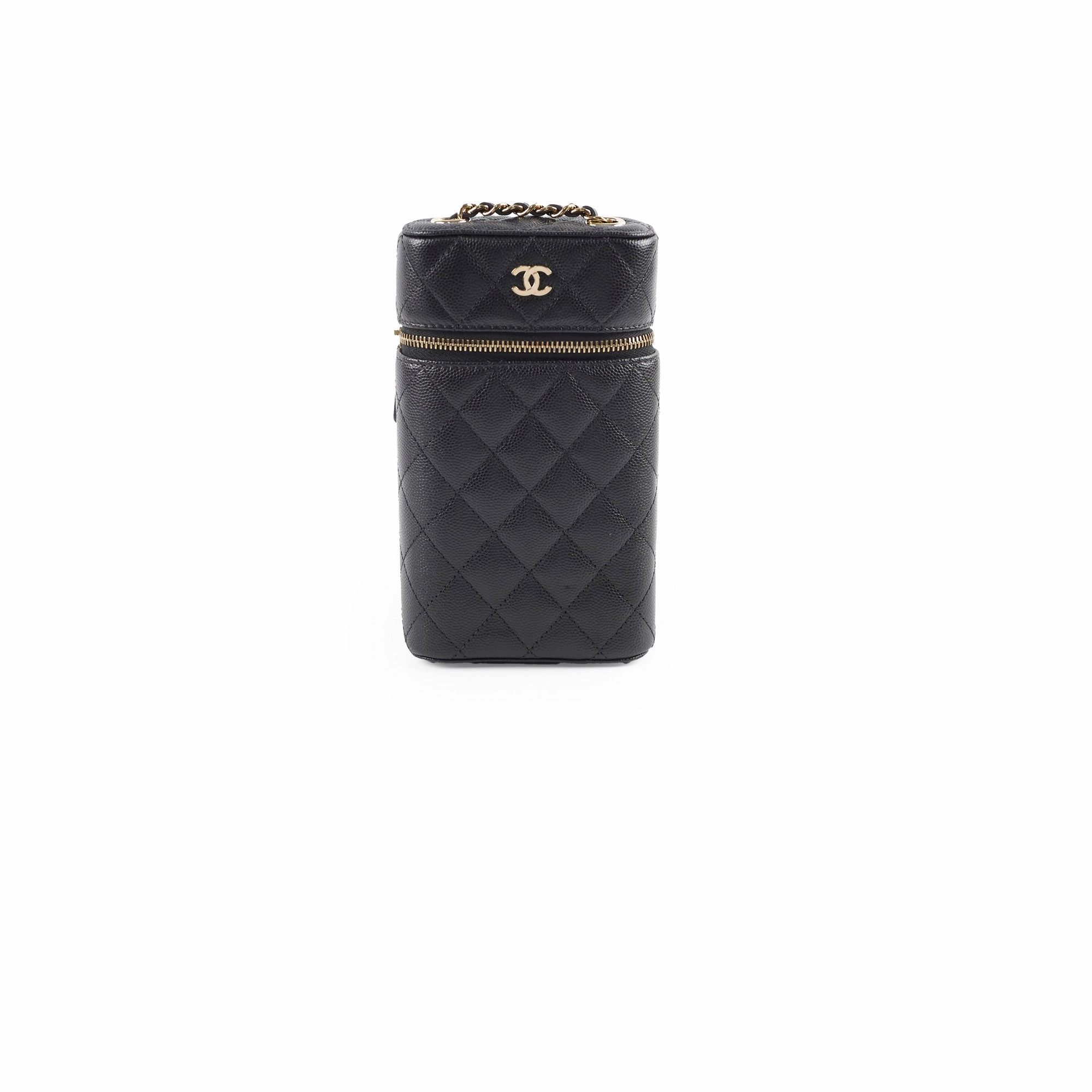 Chanel Caviar Vertical Vanity Case Black