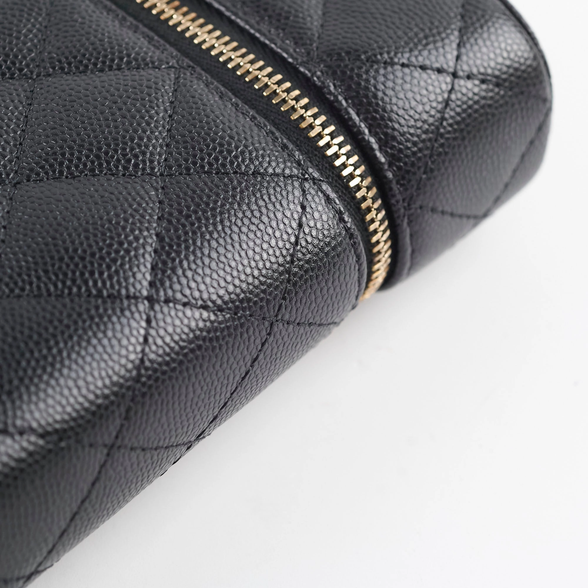 Chanel Caviar Vertical Vanity Case Black