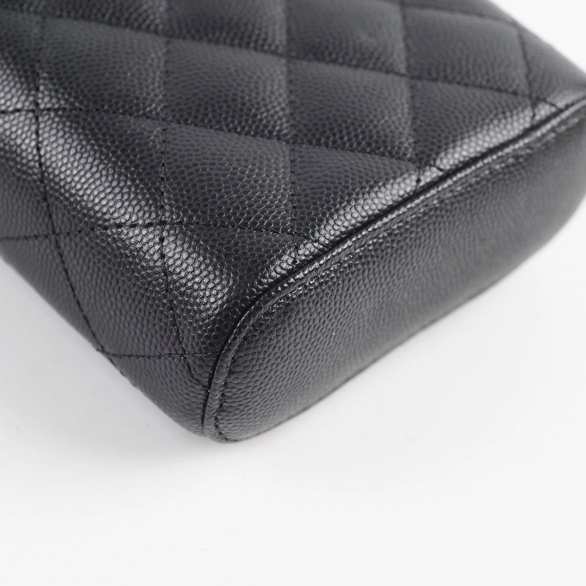 Chanel Caviar Vertical Vanity Case Black