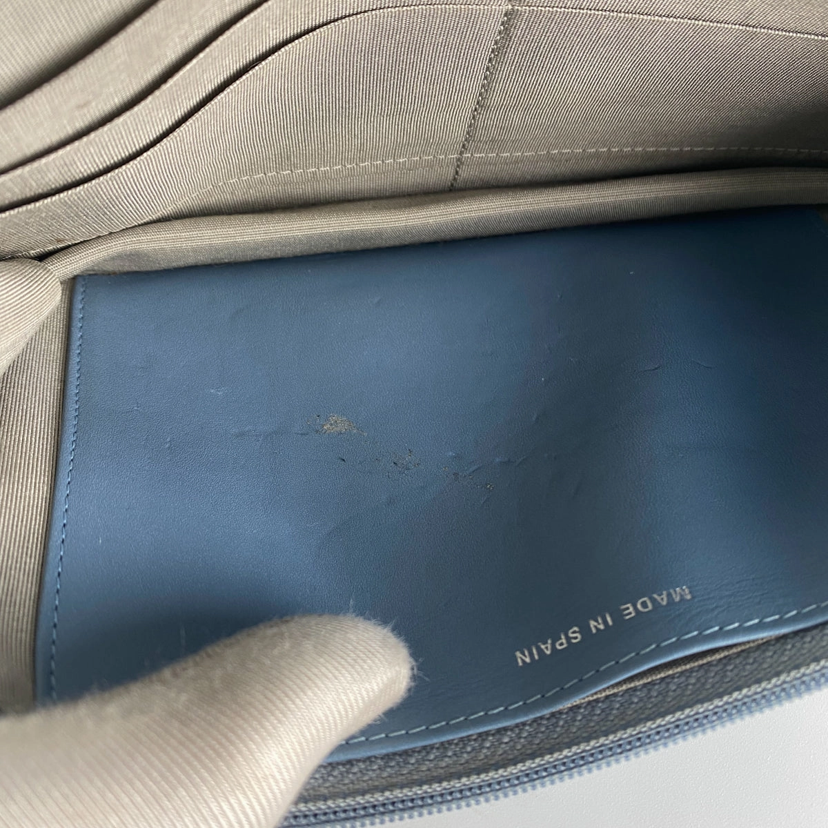 Chanel Caviar Wallet On Chain Light Blue