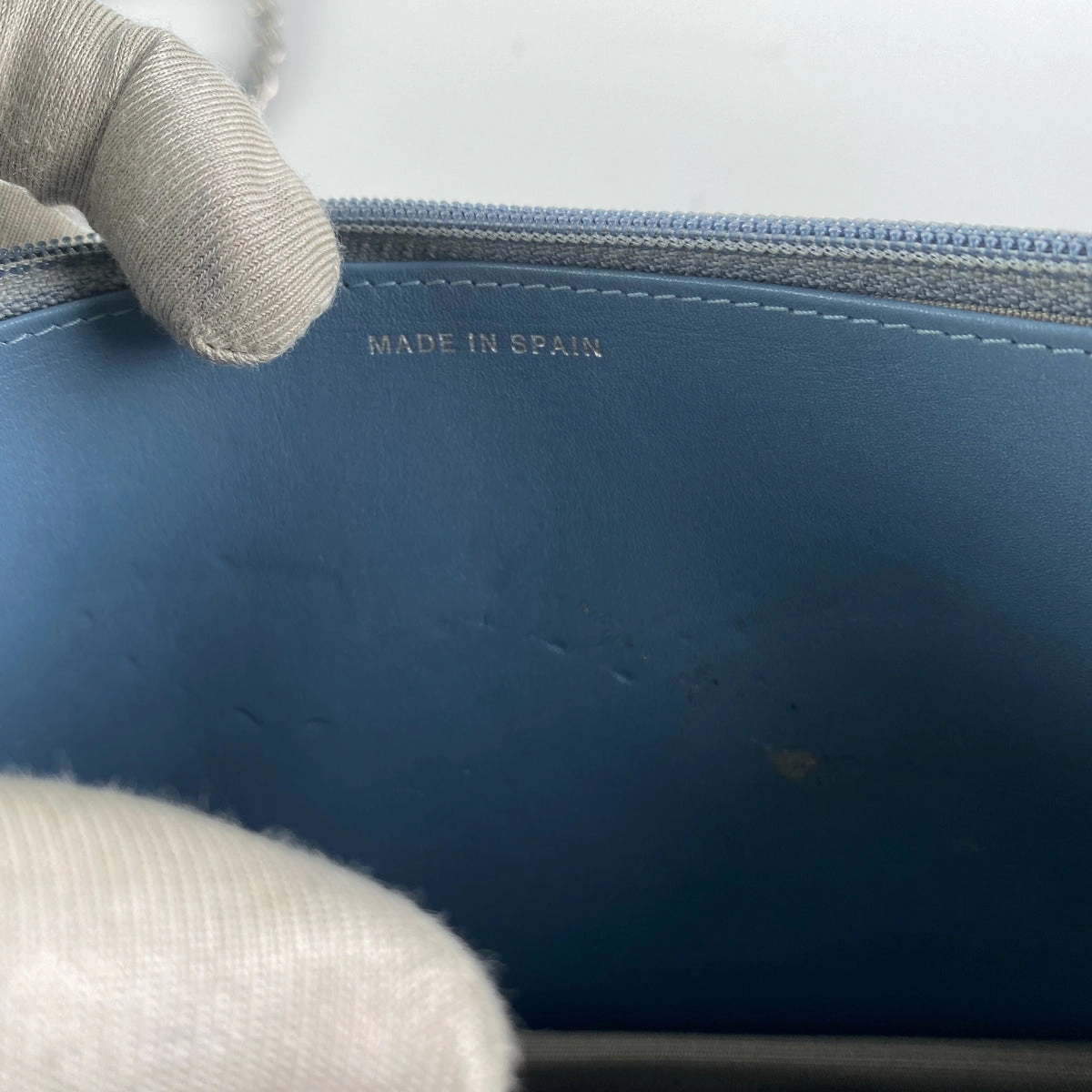 Chanel Caviar Wallet On Chain Light Blue