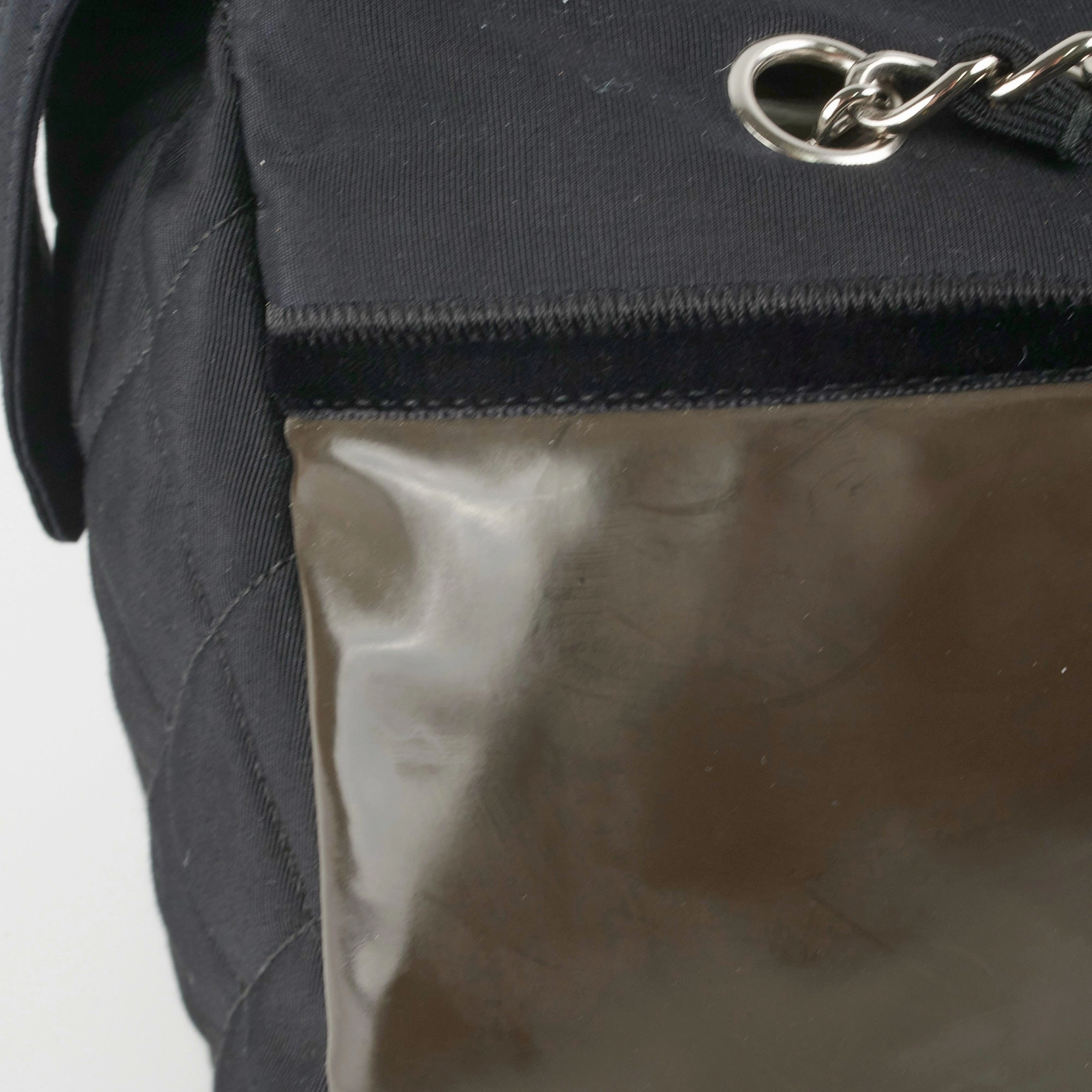 Chanel CC Logo Black Khaki Tote Bag