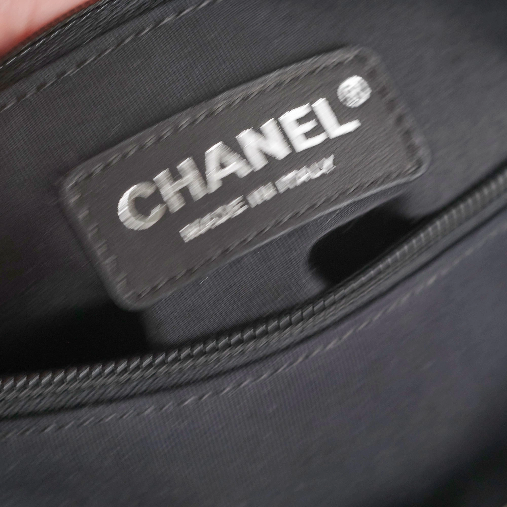 Chanel CC Logo Black Khaki Tote Bag