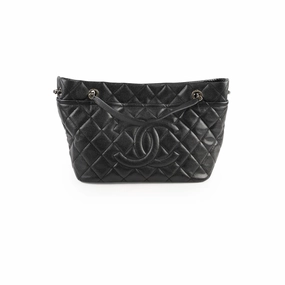 Chanel CC Logo Caviar Black Shoulder Bag - Series 17