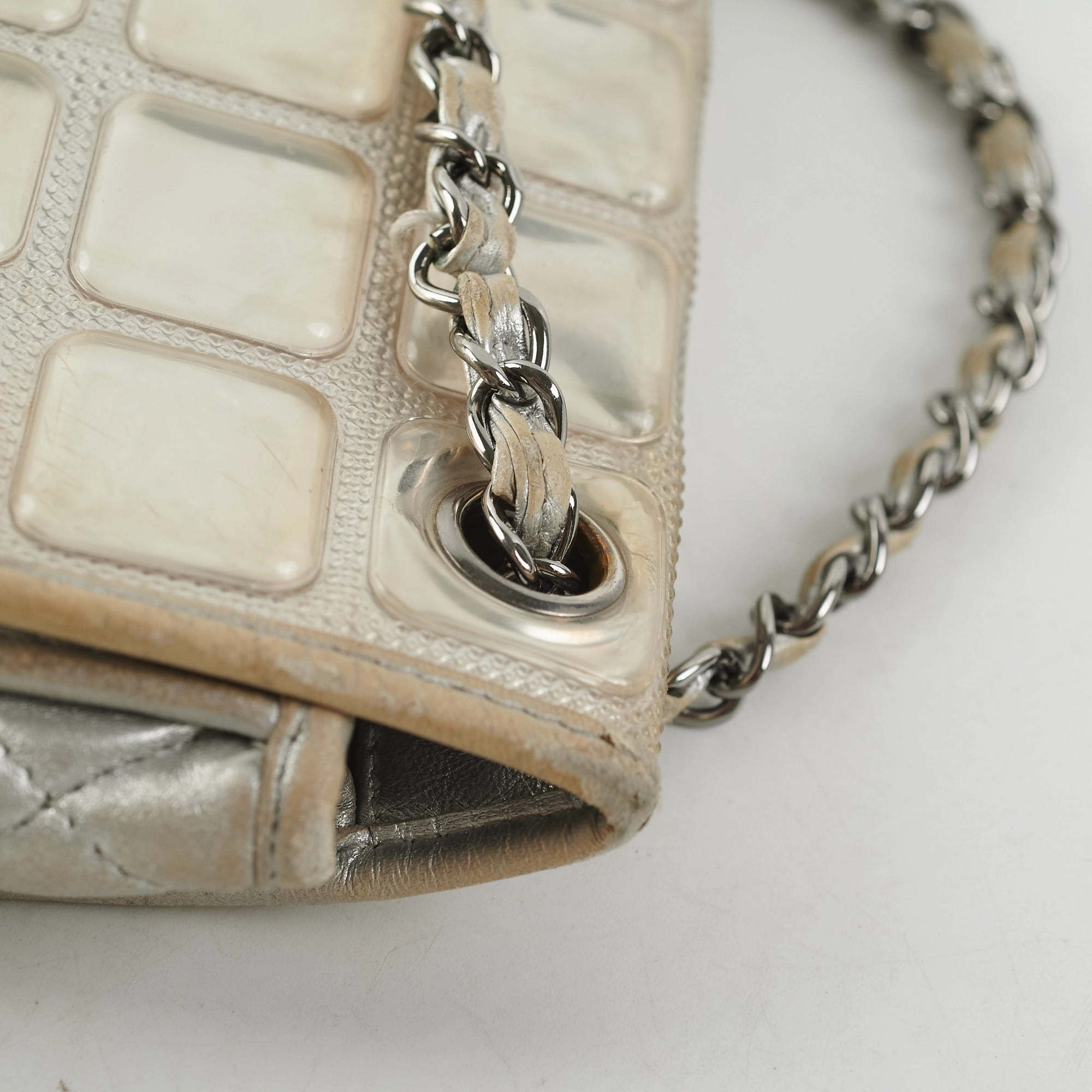Chanel CC Turnlock Ice Cube Flap Silver