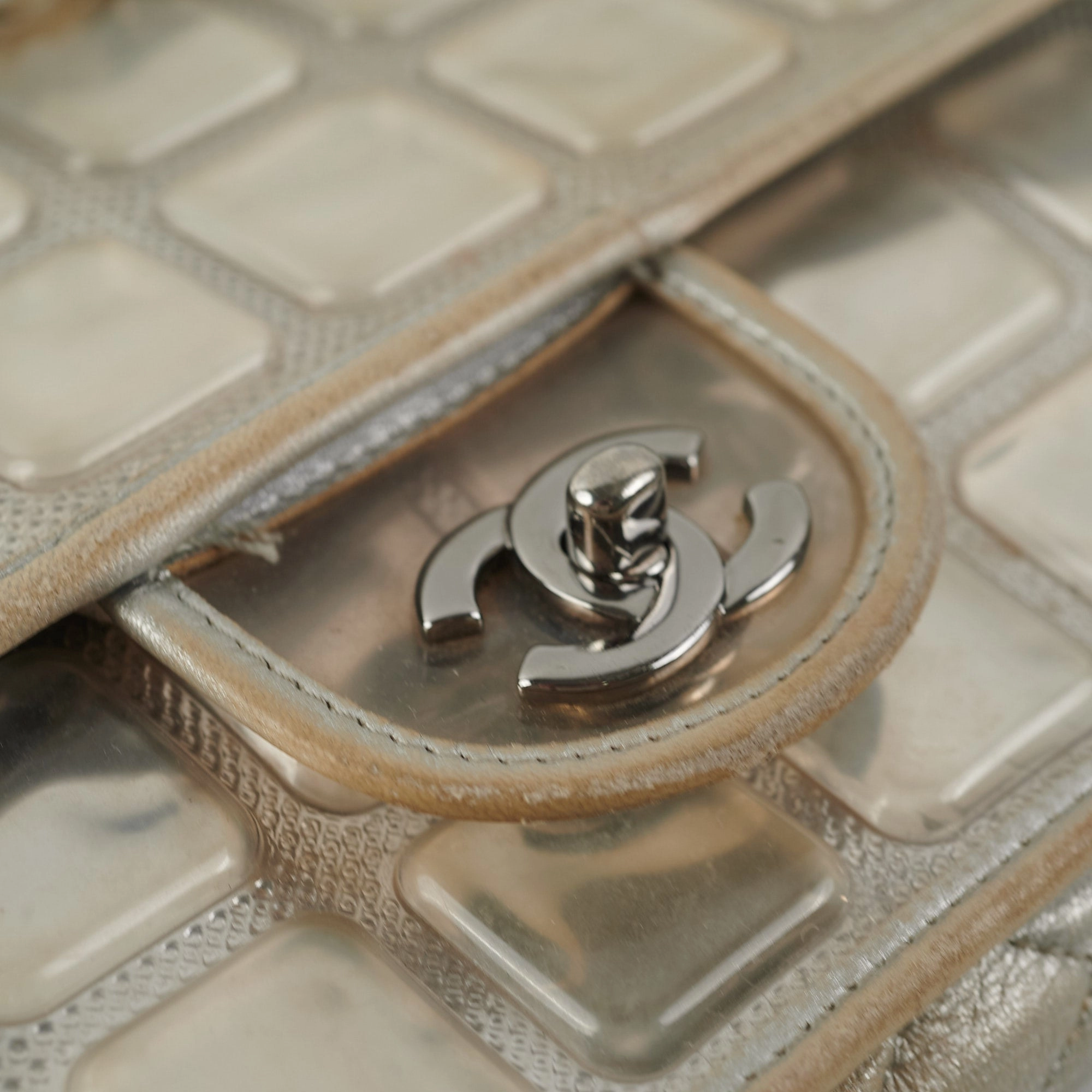 Chanel CC Turnlock Ice Cube Flap Silver