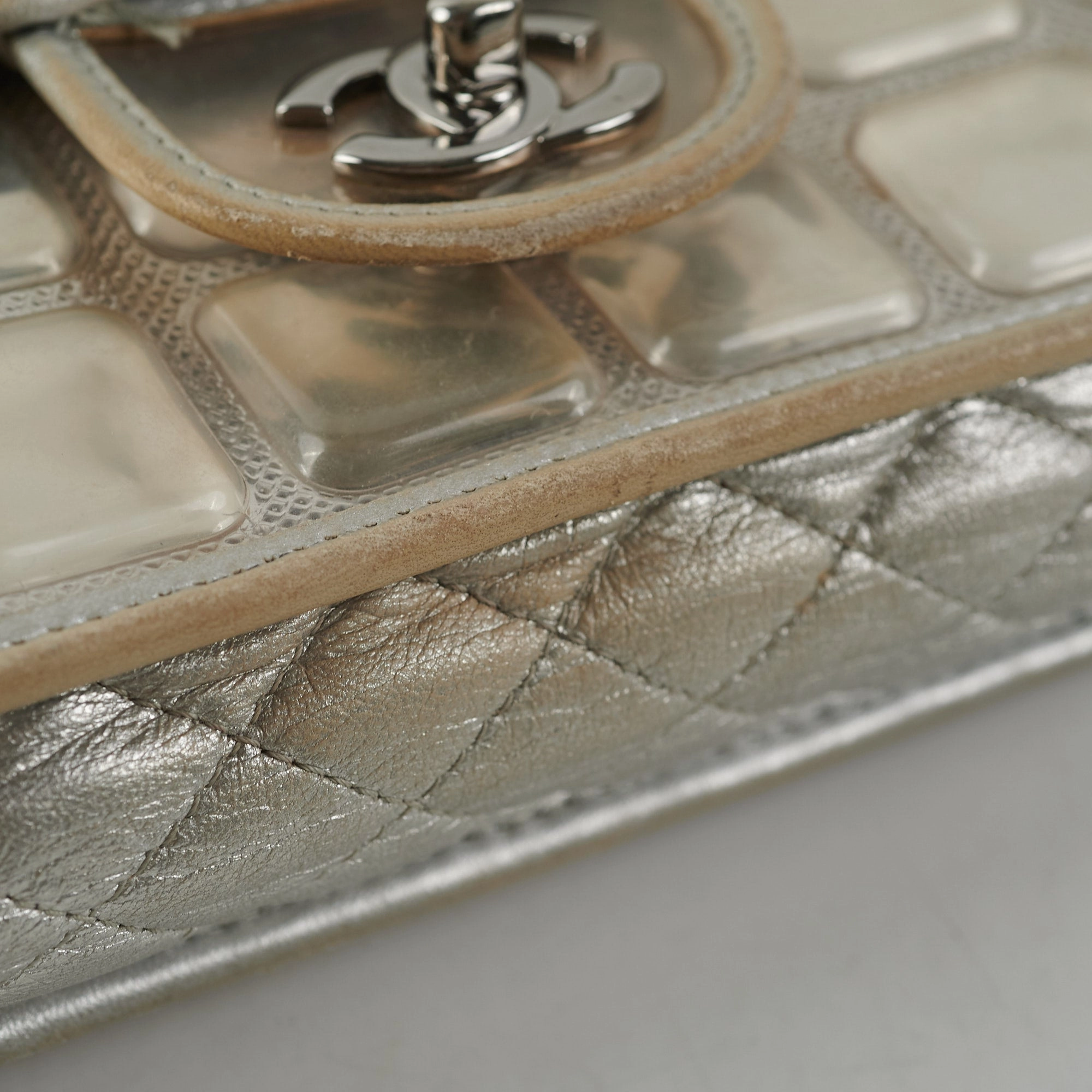 Chanel CC Turnlock Ice Cube Flap Silver