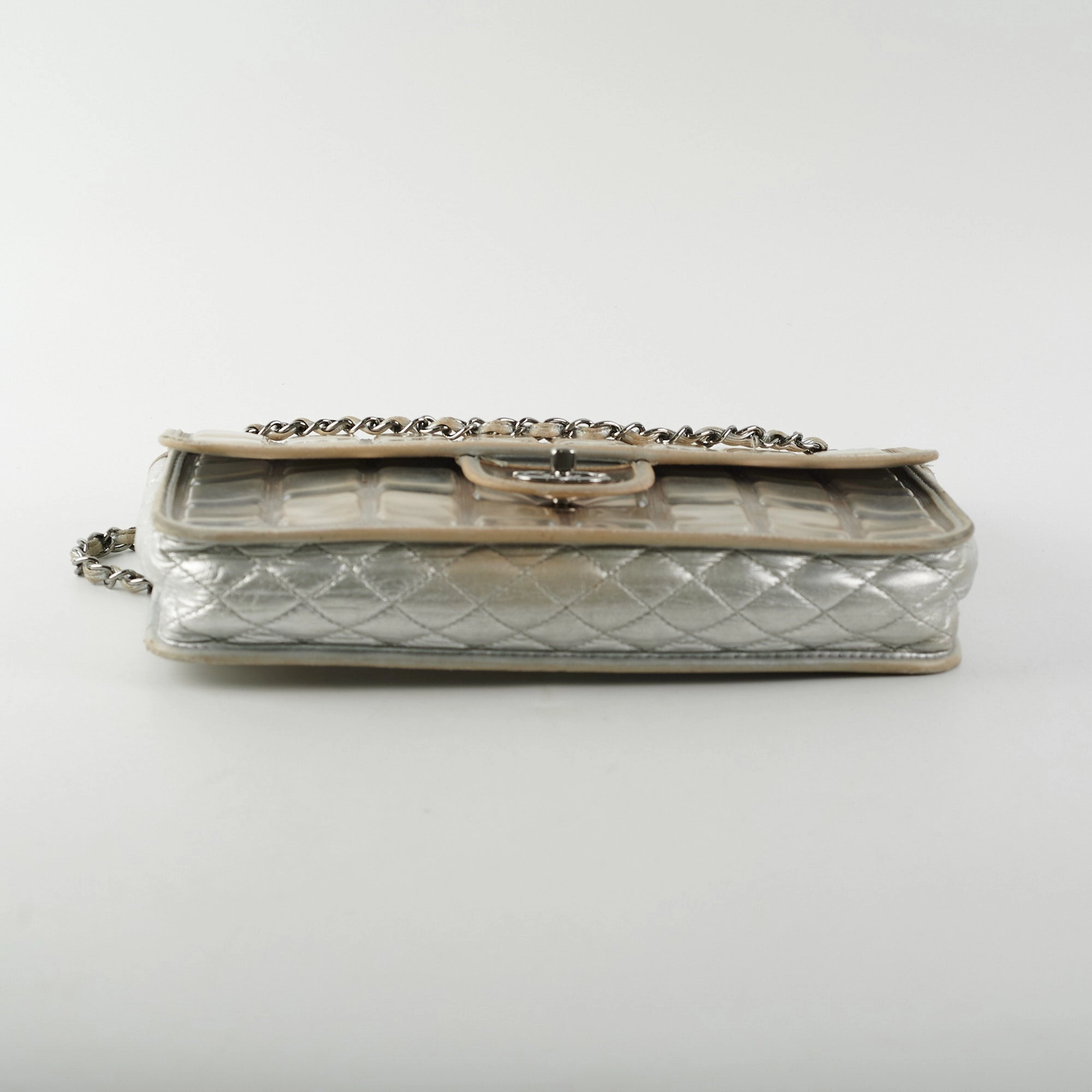 Chanel CC Turnlock Ice Cube Flap Silver