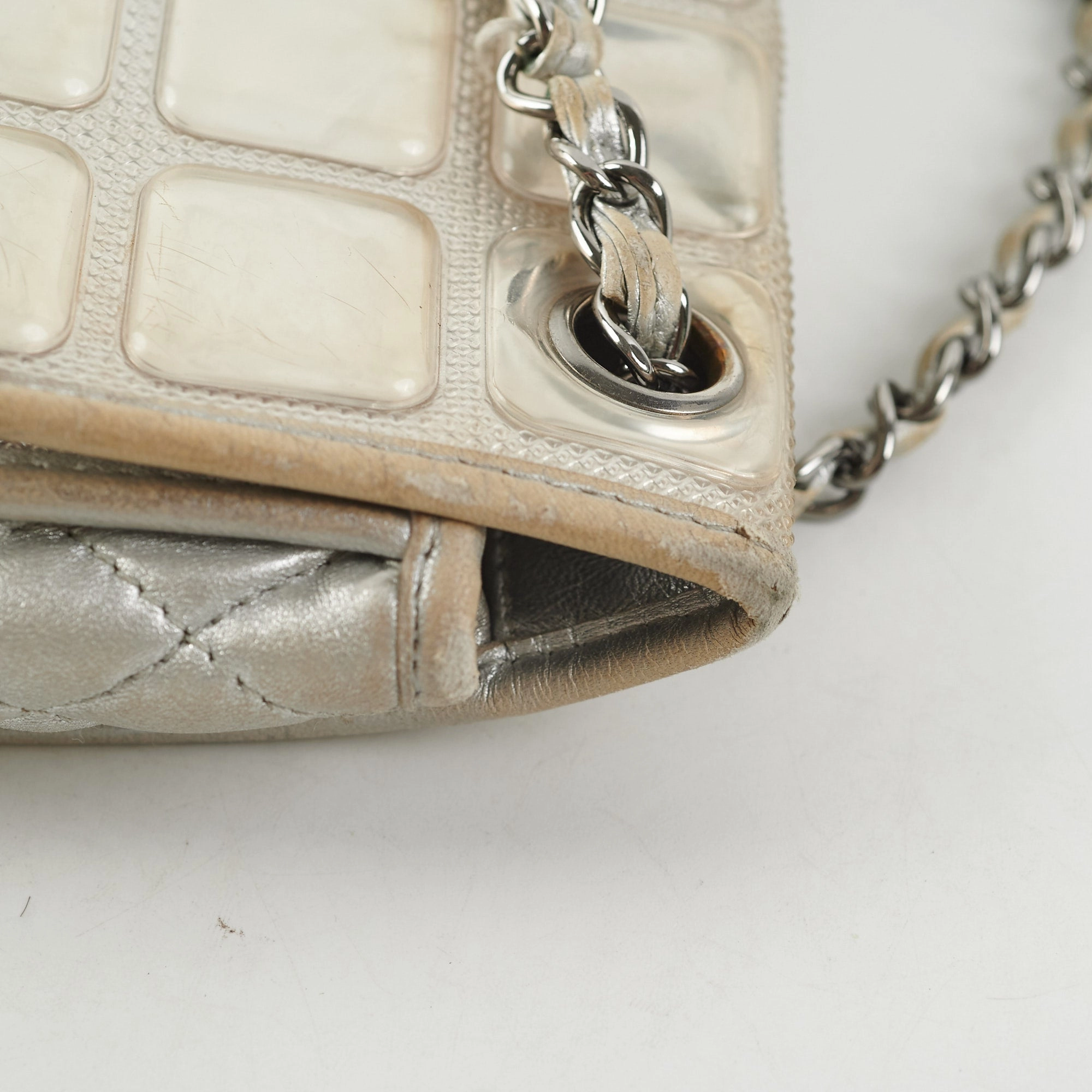 Chanel CC Turnlock Ice Cube Flap Silver