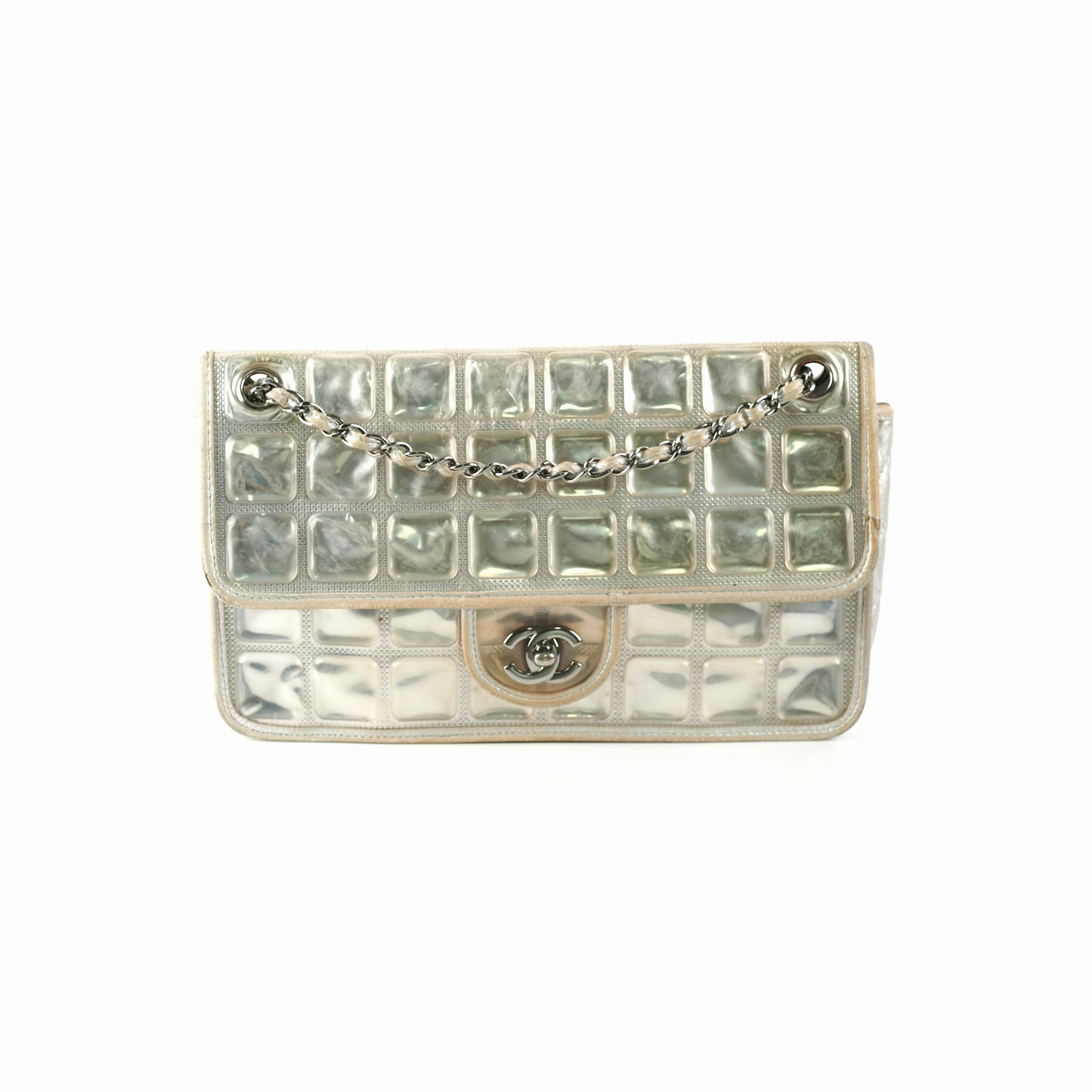 Chanel CC Turnlock Ice Cube Flap Silver