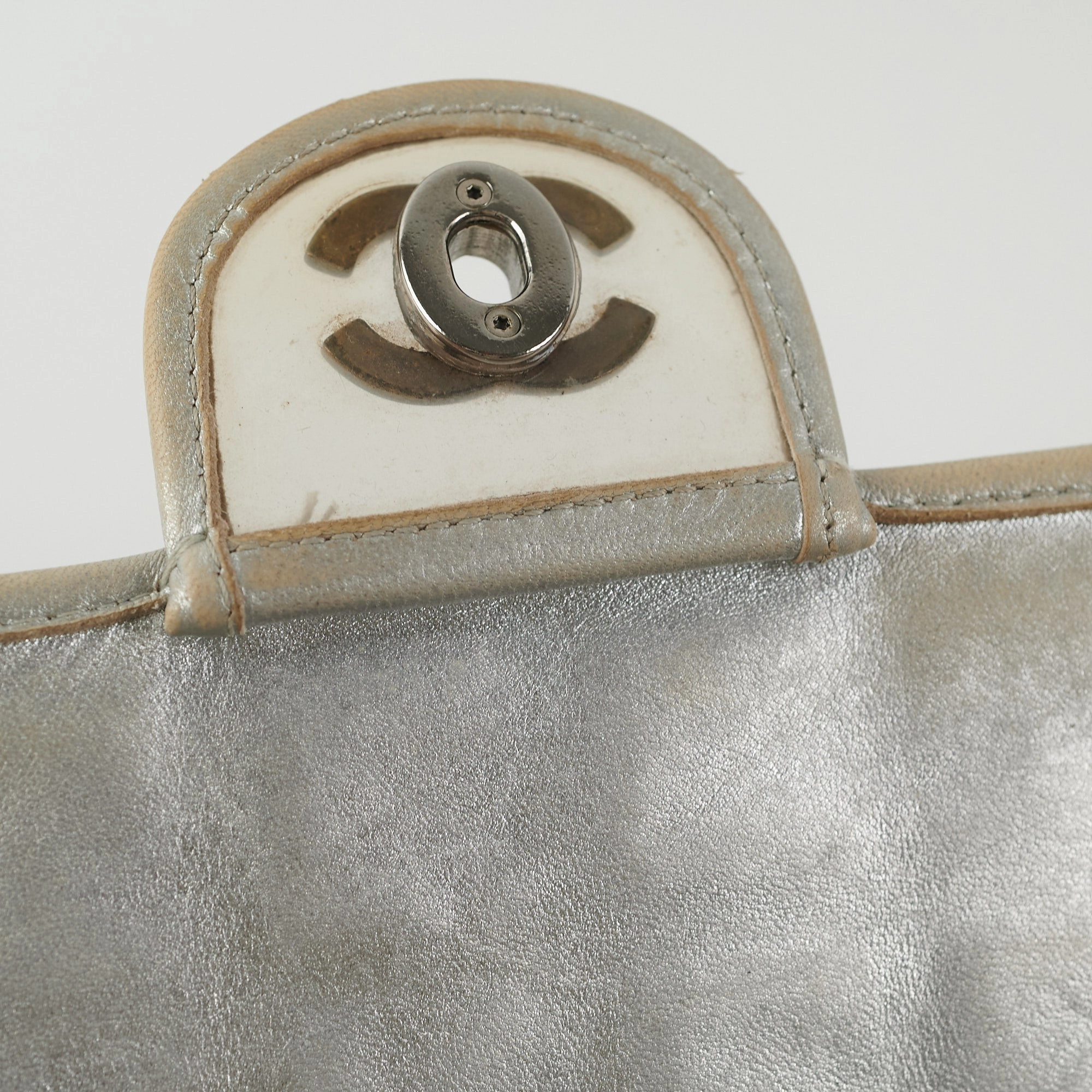 Chanel CC Turnlock Ice Cube Flap Silver