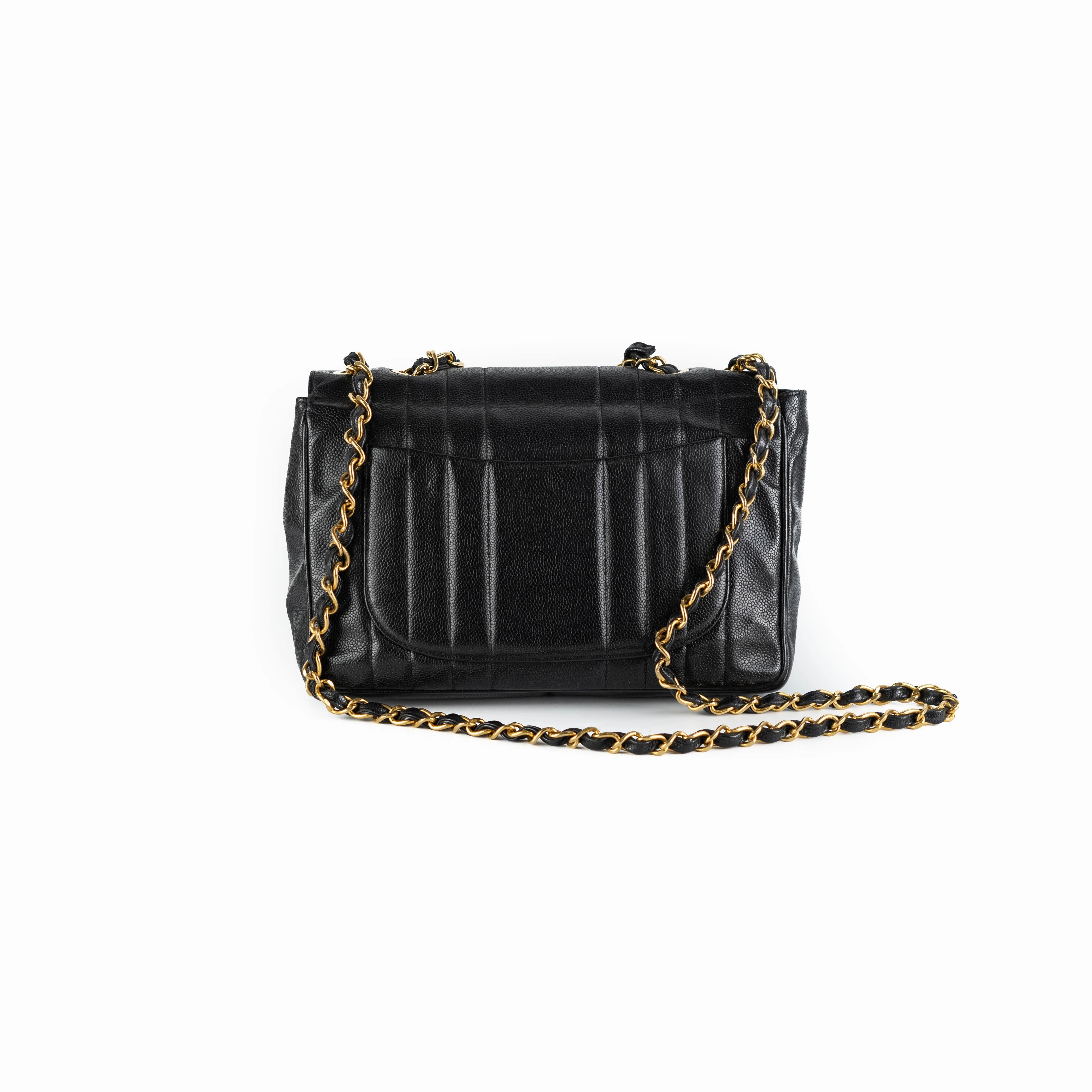 Chanel CC Vertical Jumbo Flap Caviar Black