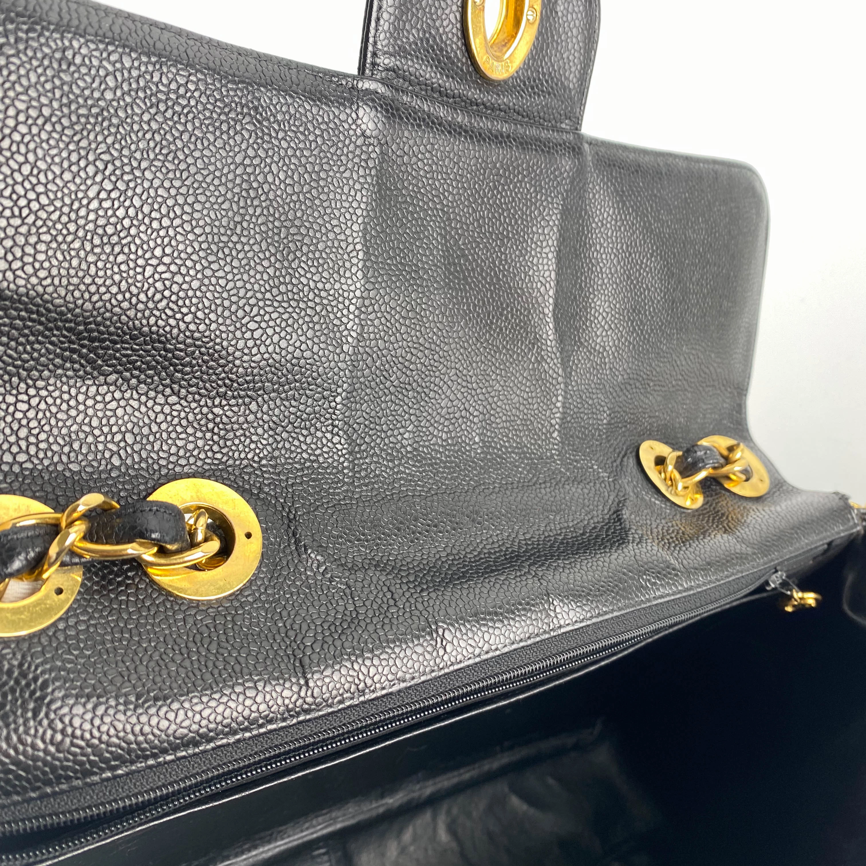 Chanel CC Vertical Jumbo Flap Caviar Black