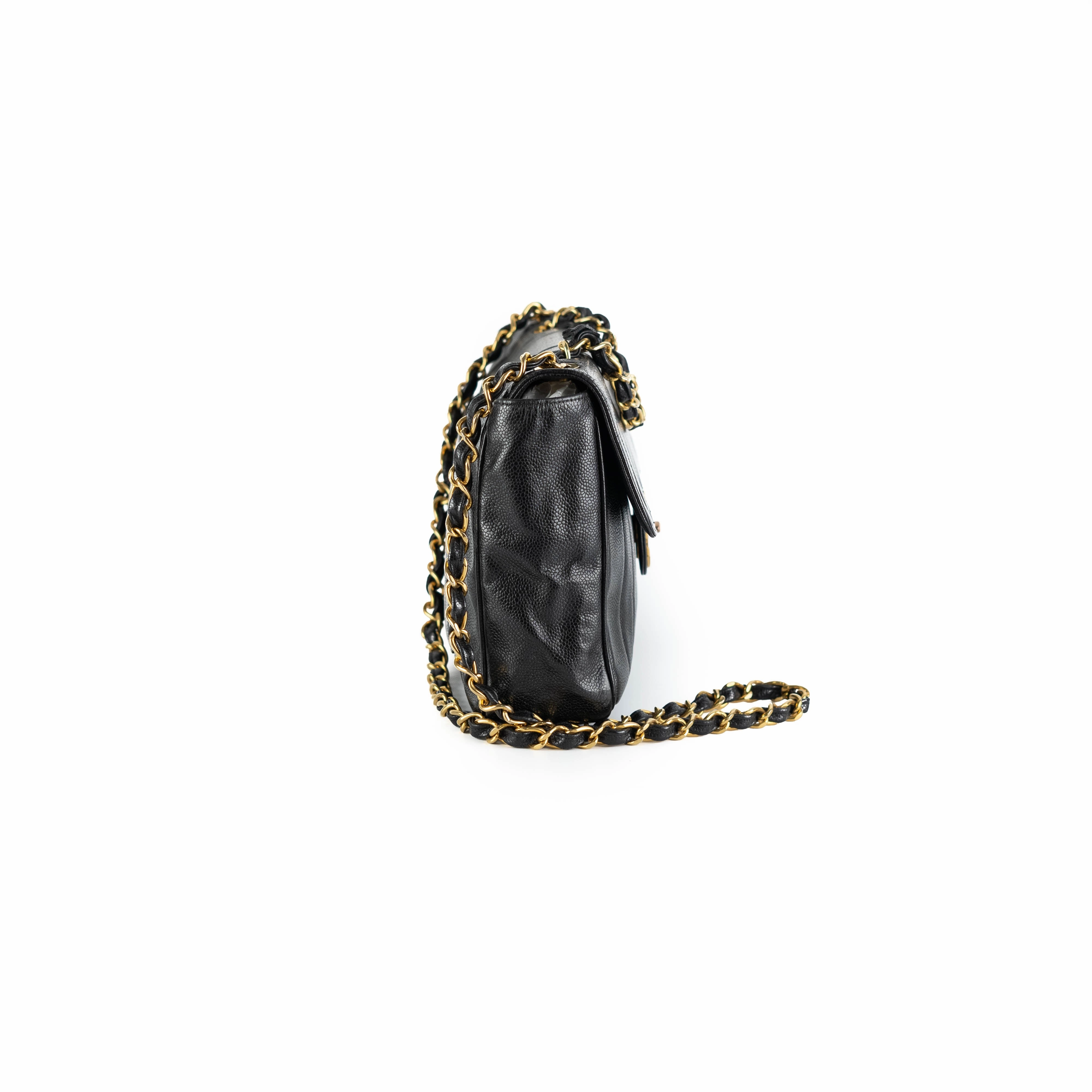 Chanel CC Vertical Jumbo Flap Caviar Black
