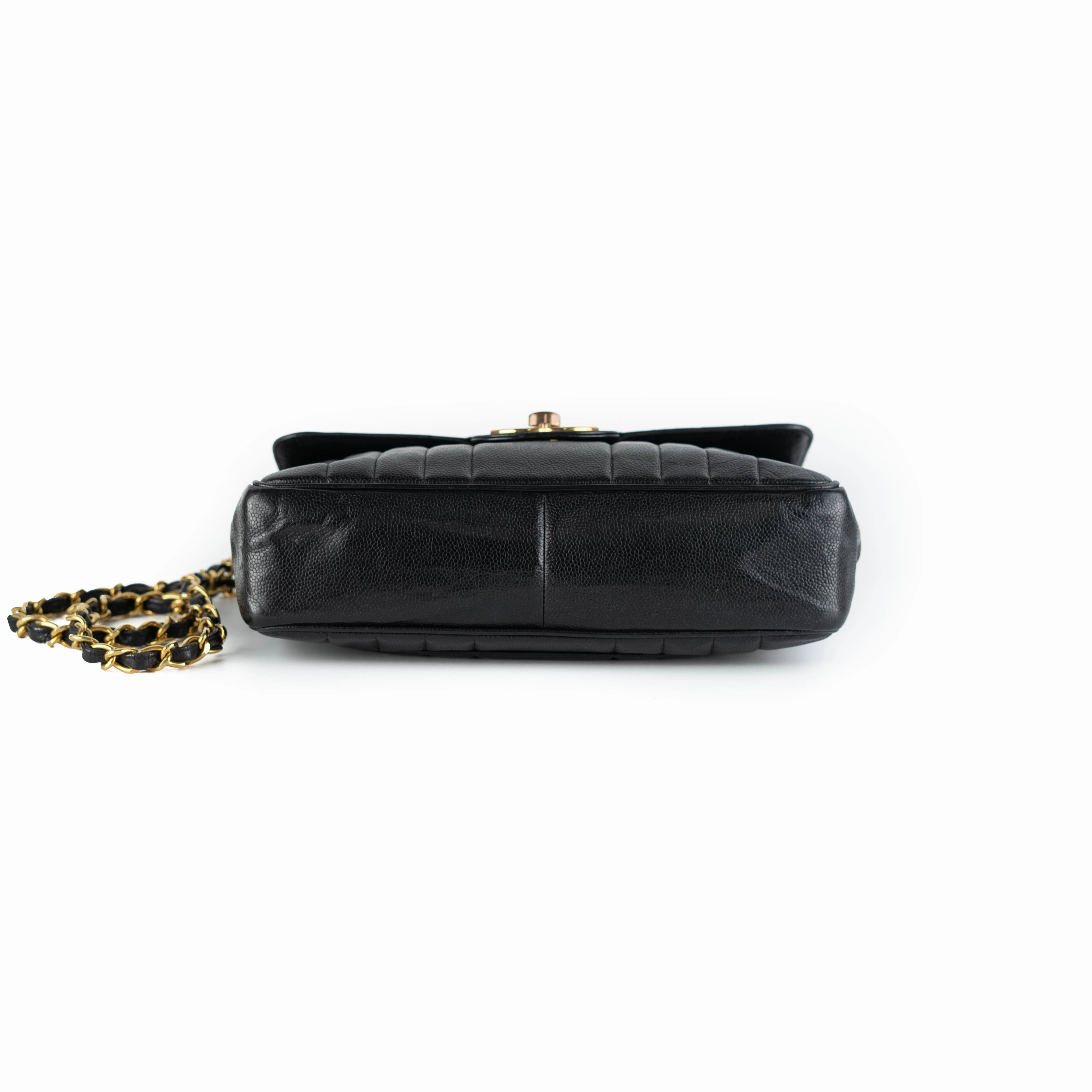 Chanel CC Vertical Jumbo Flap Caviar Black