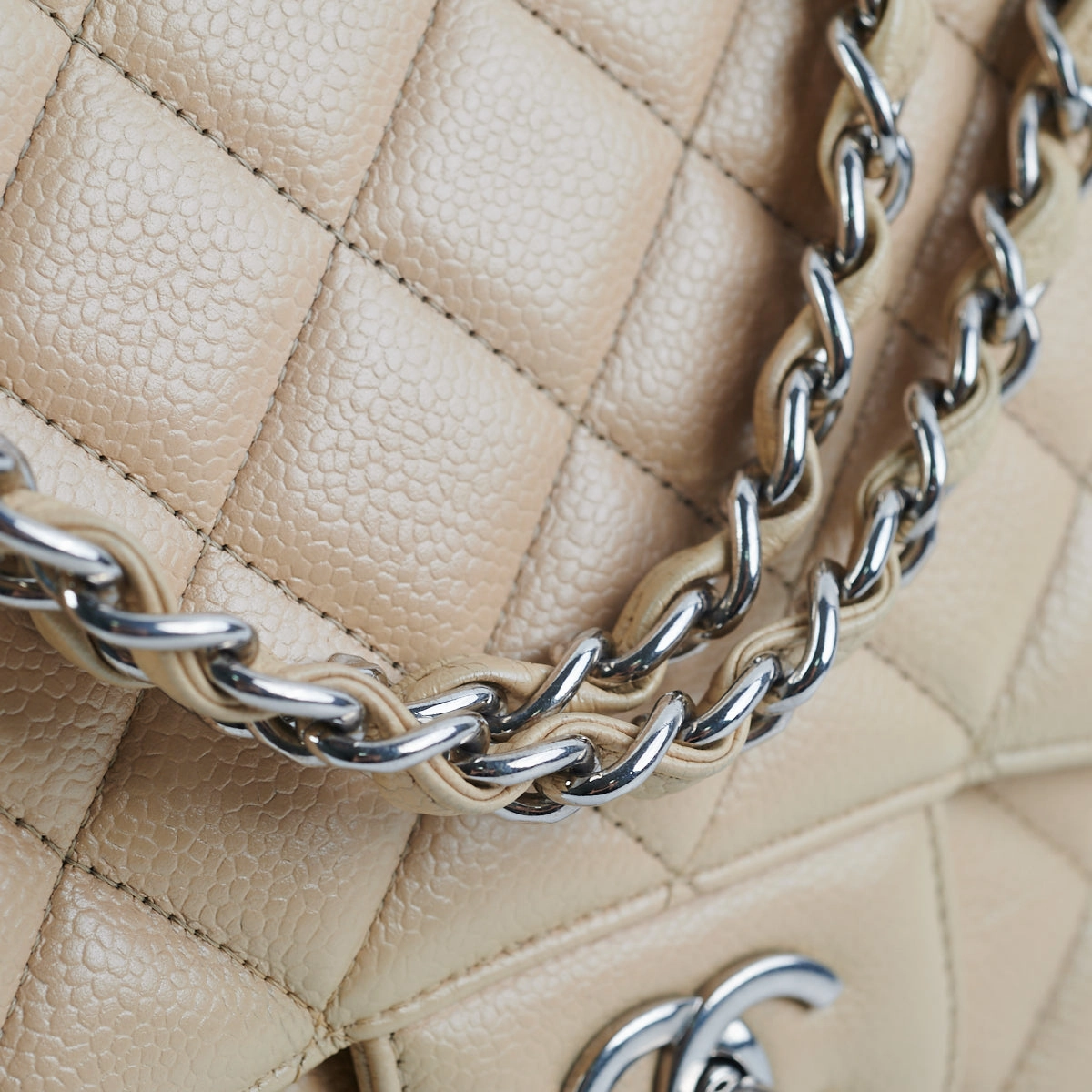Chanel Classic Flap Jumbo Caviar Beige