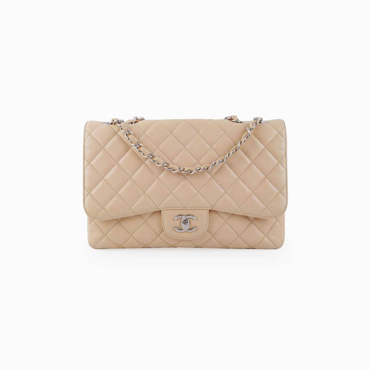 Chanel Classic Flap Jumbo Caviar Beige
