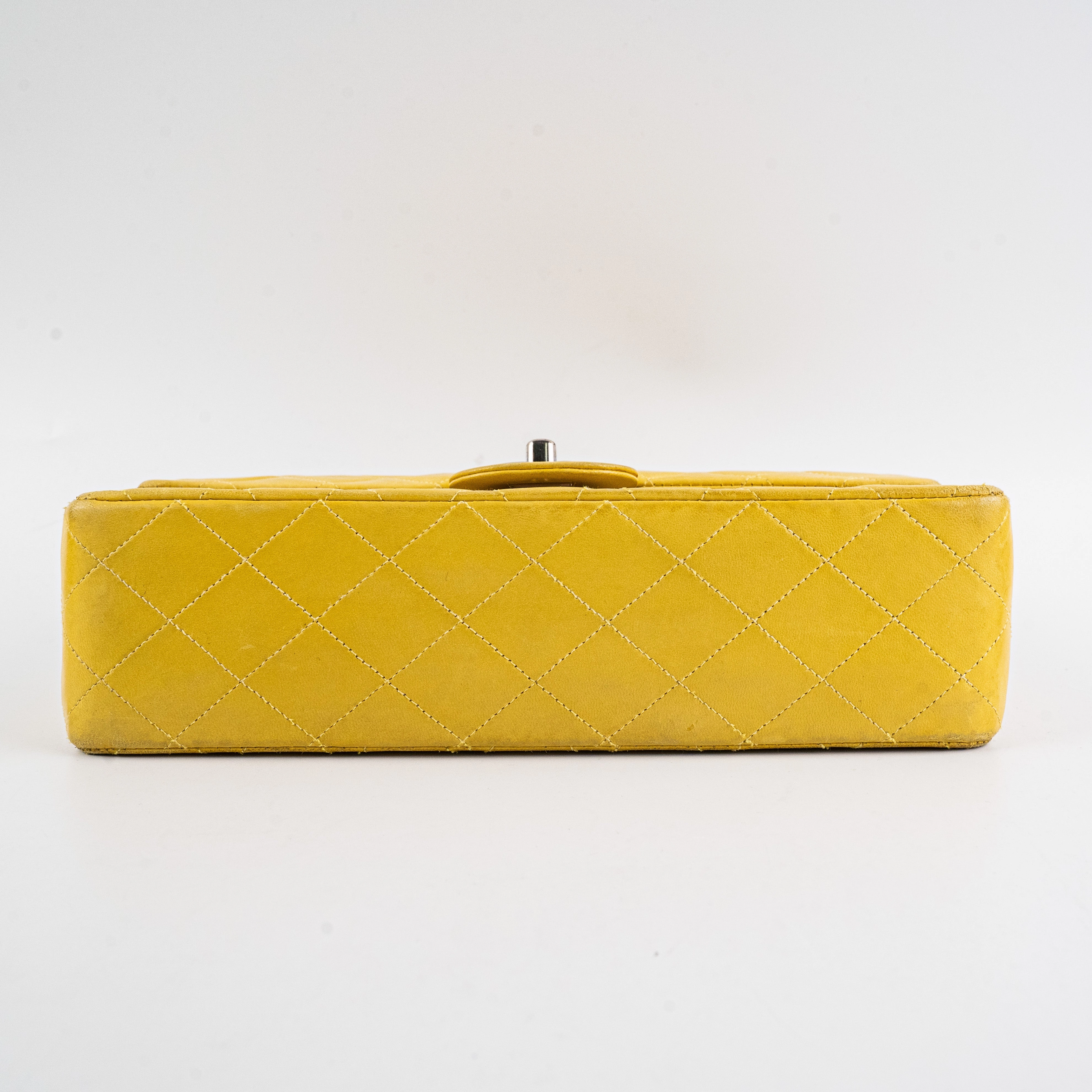Chanel Classic Flap M/L Yellow Lambskin Bag