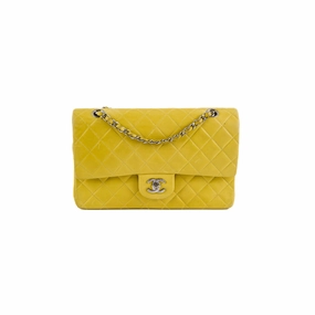 Chanel Classic Flap M/L Yellow Lambskin Bag