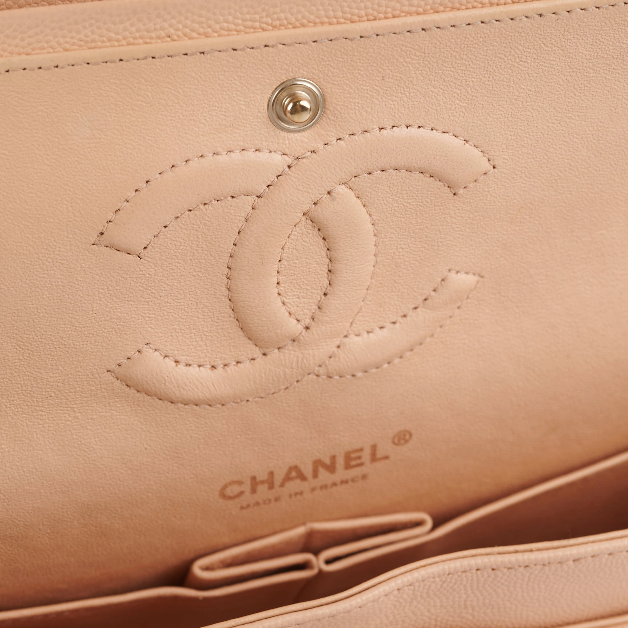 Chanel Classic Flap Medium Beige Clair Caviar Shoulder Bag
