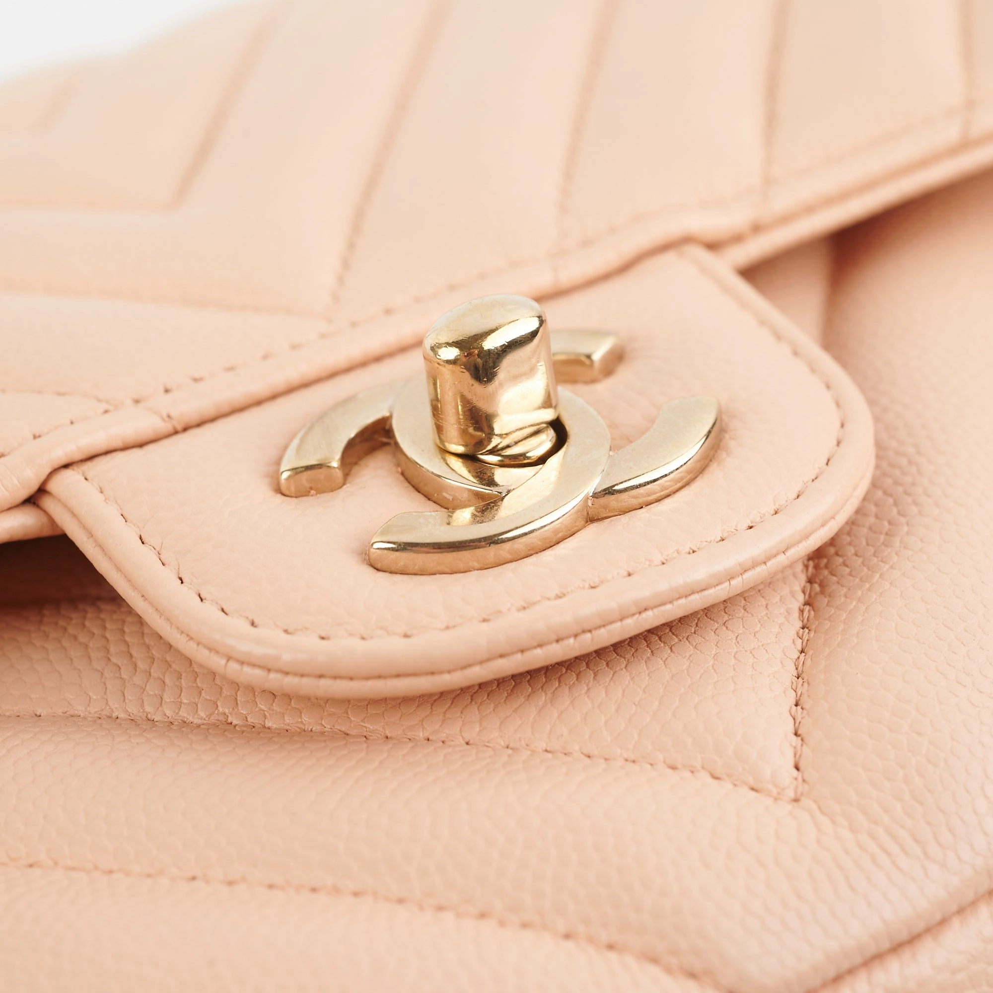 Chanel Classic Flap Medium Beige Clair Caviar Shoulder Bag