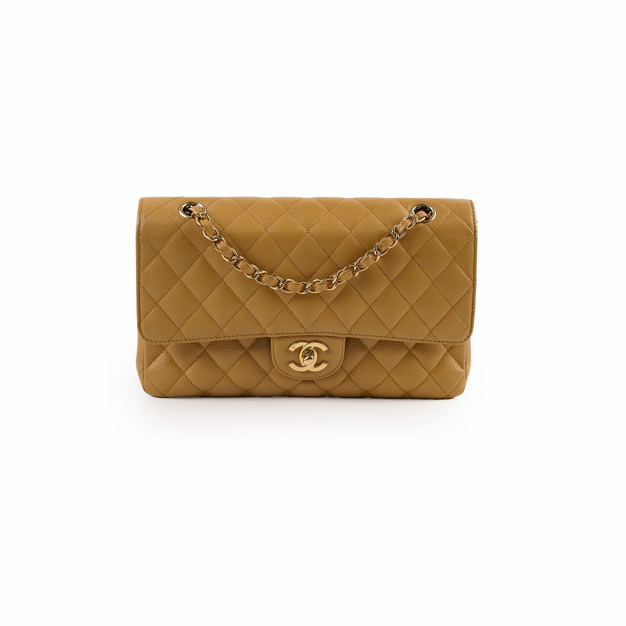 Chanel Classic Flap Medium/large Dark Beige 24k gold