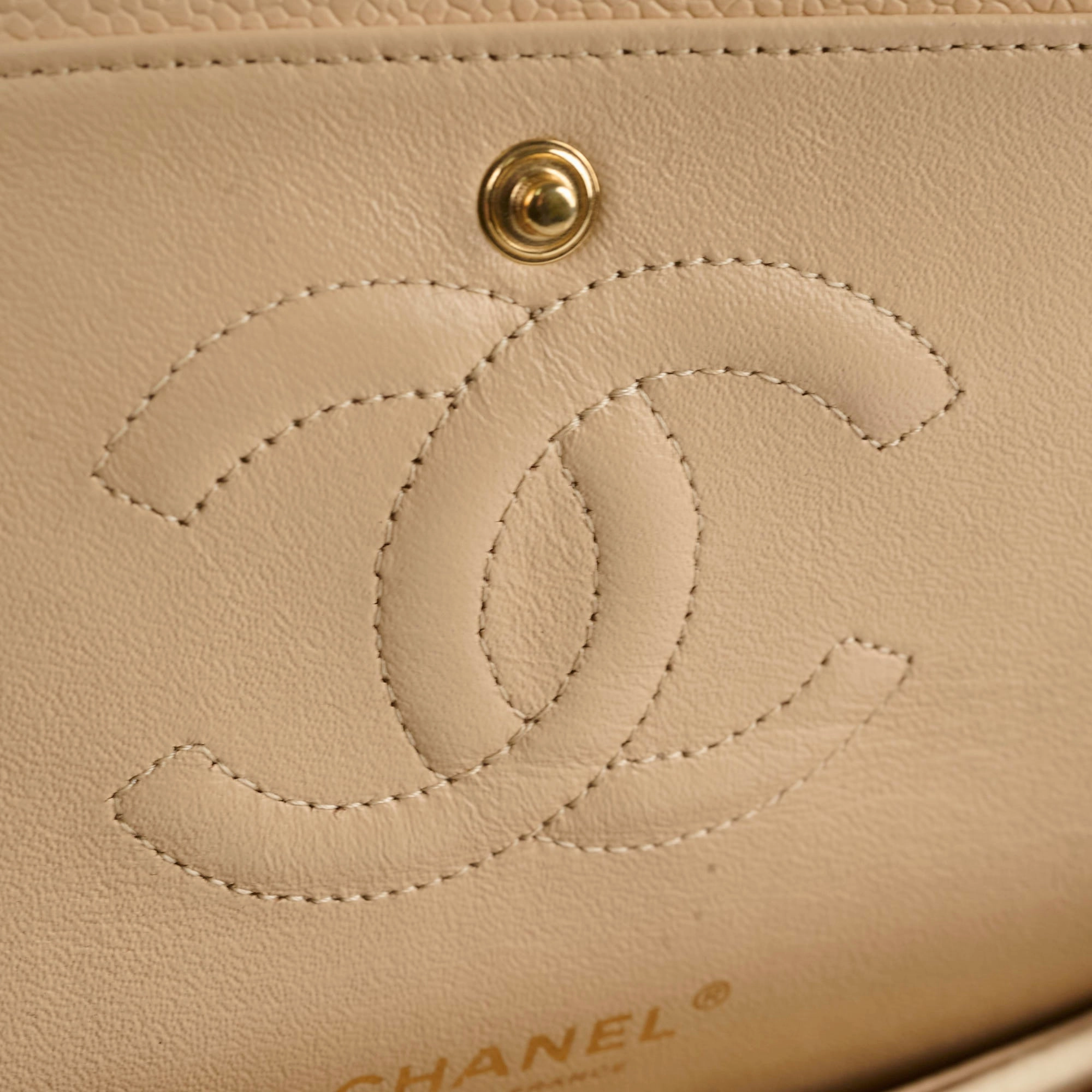 Chanel Classic Flap Medium/Large M/L Caviar Beige