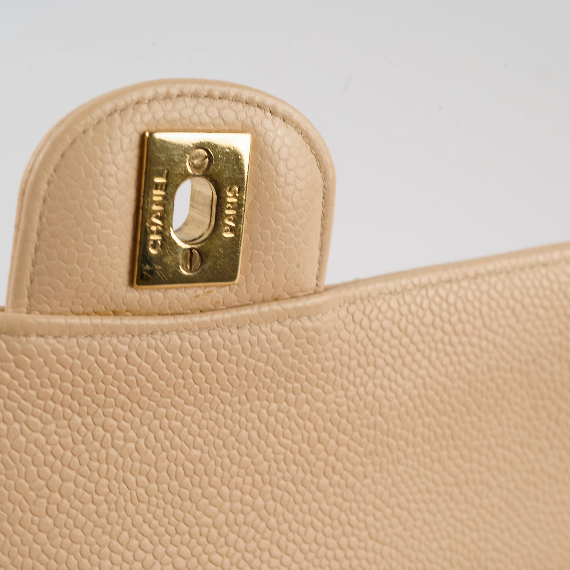 Chanel Classic Flap Medium/Large M/L Caviar Beige