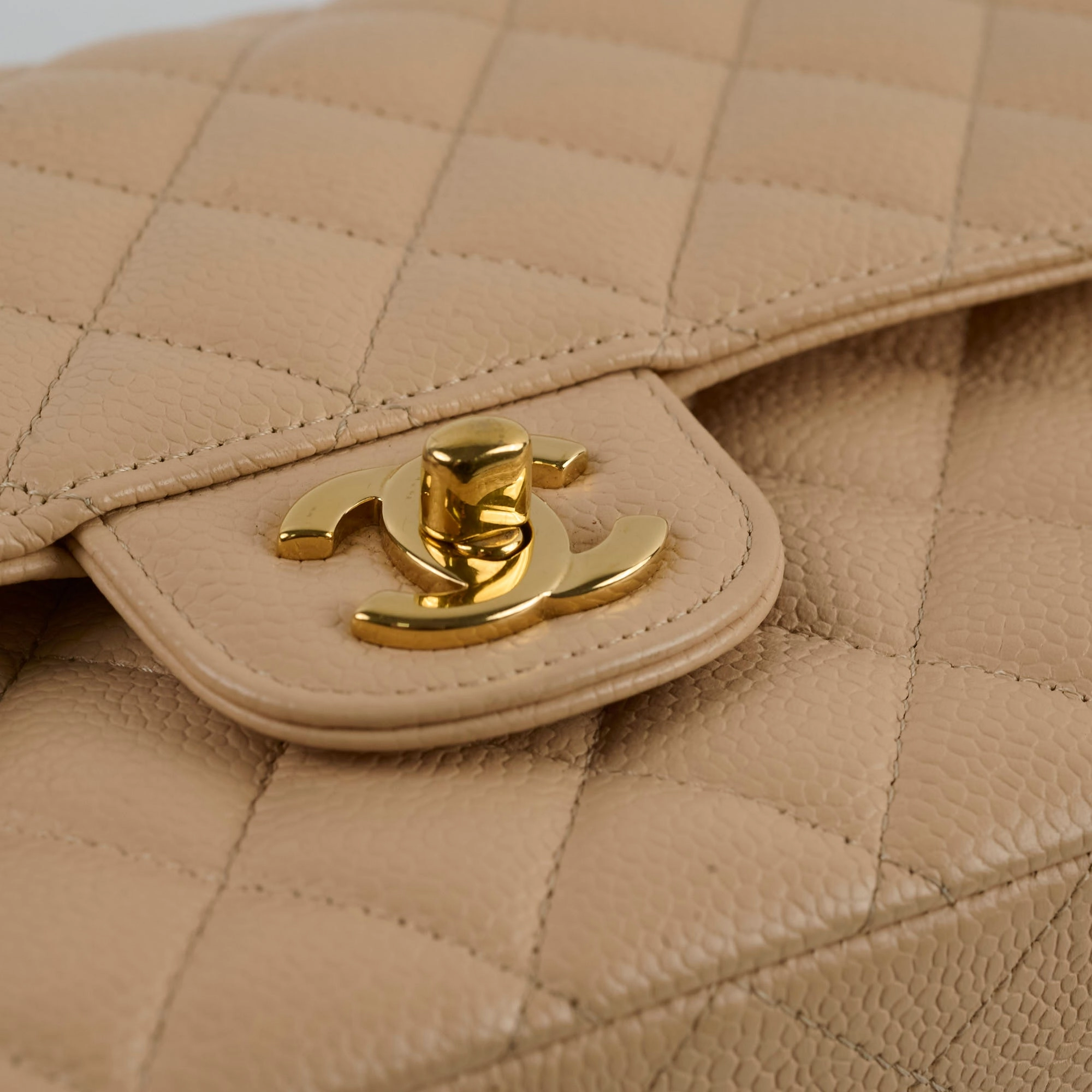 Chanel Classic Flap Medium/Large M/L Caviar Beige
