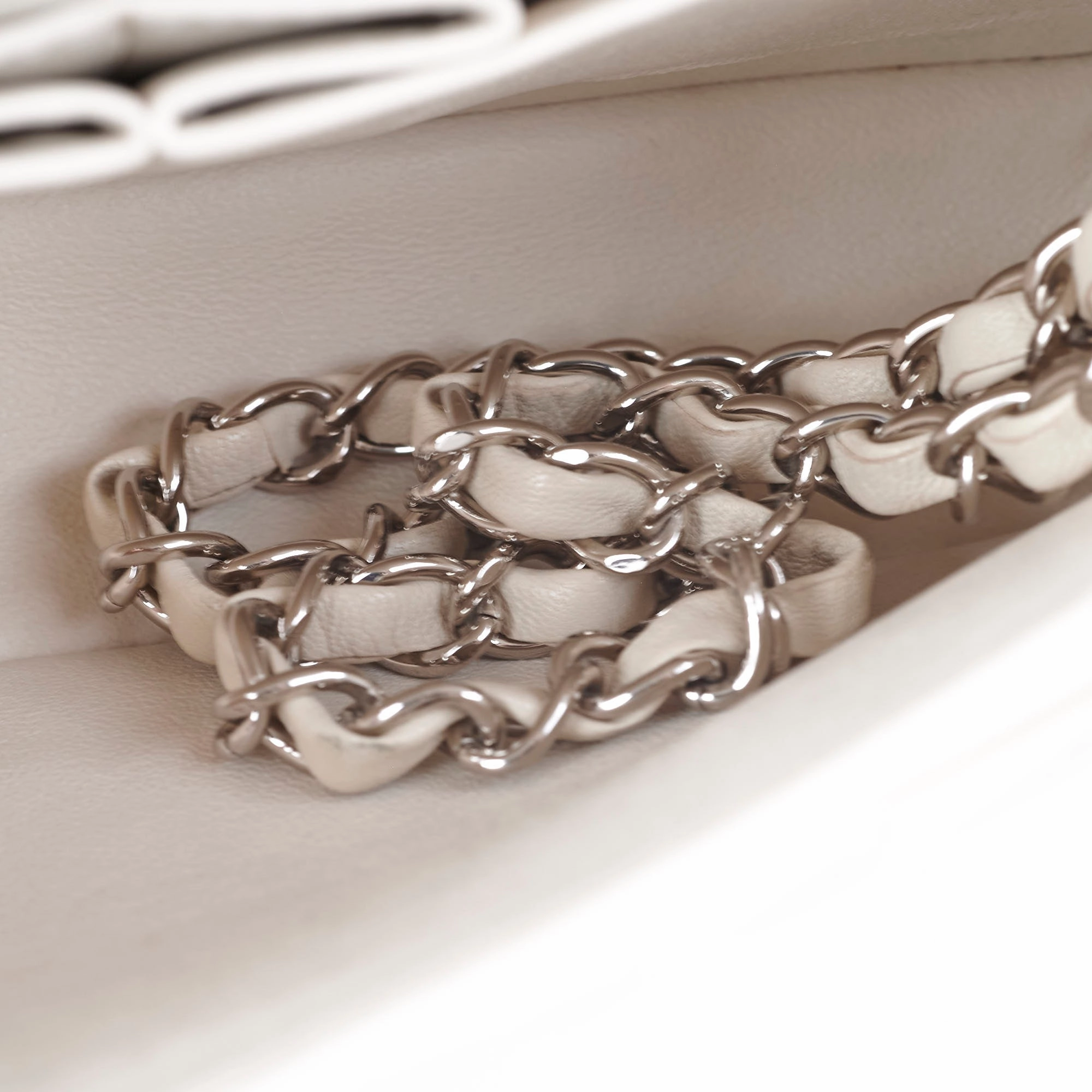 Chanel Classic Flap Small Lambskin Chevron Cream - Series 31