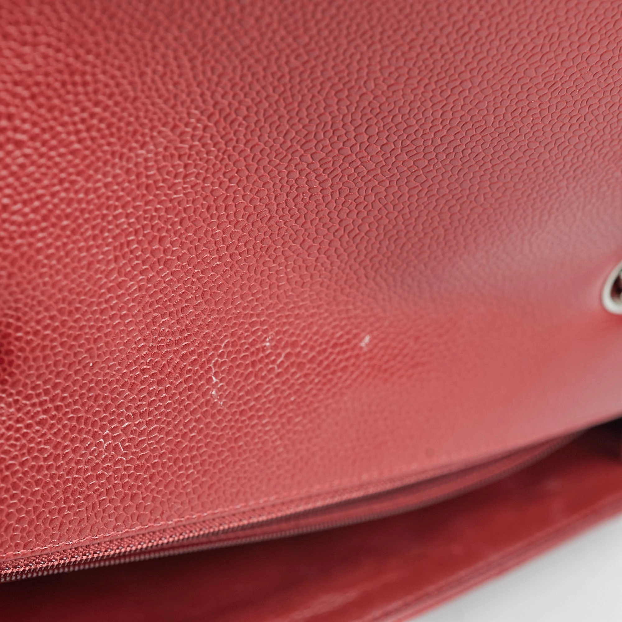 Chanel Classic Jumbo Single Flap Caviar Red - Series 12