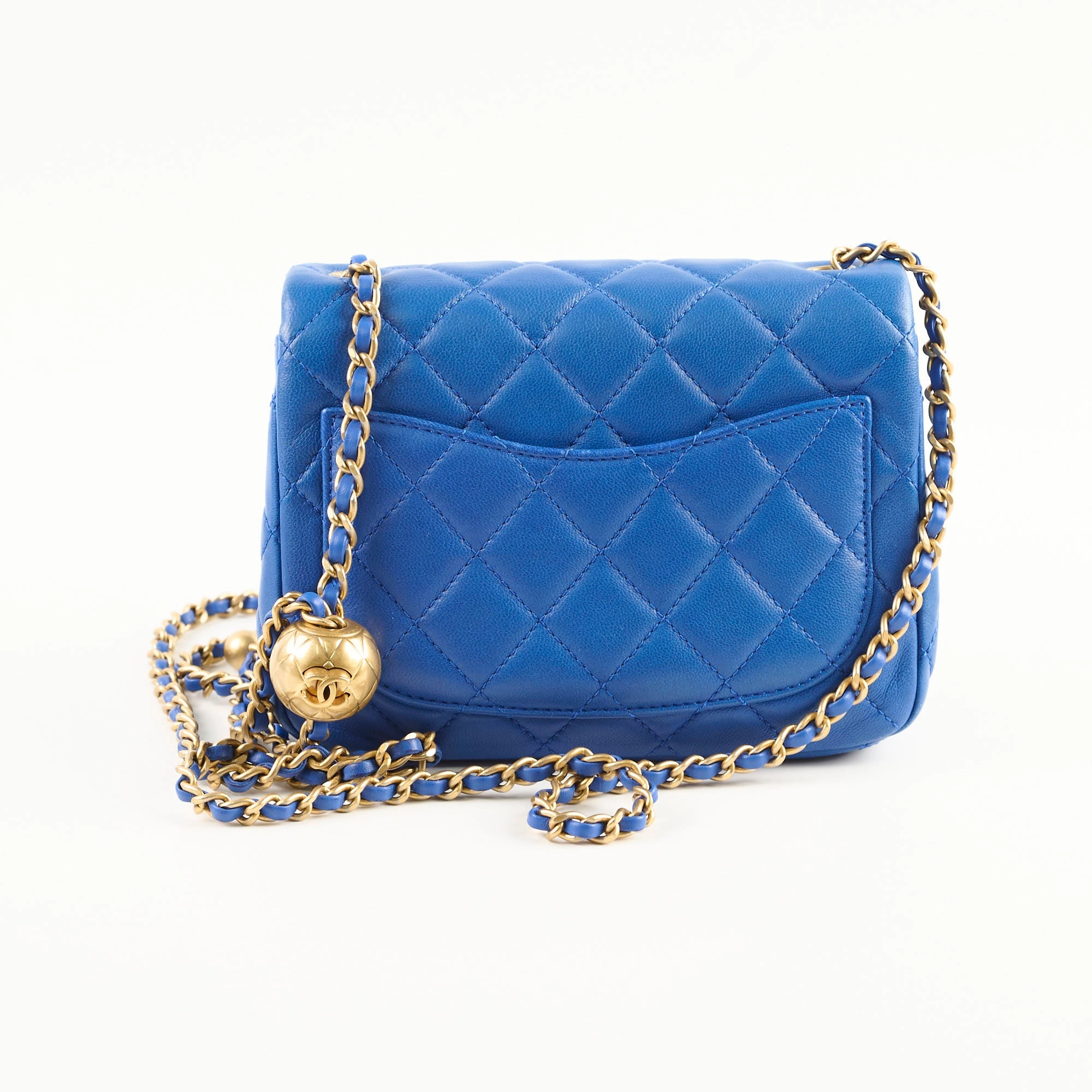 Chanel Crush Mini Square Bag Blue Lambskin