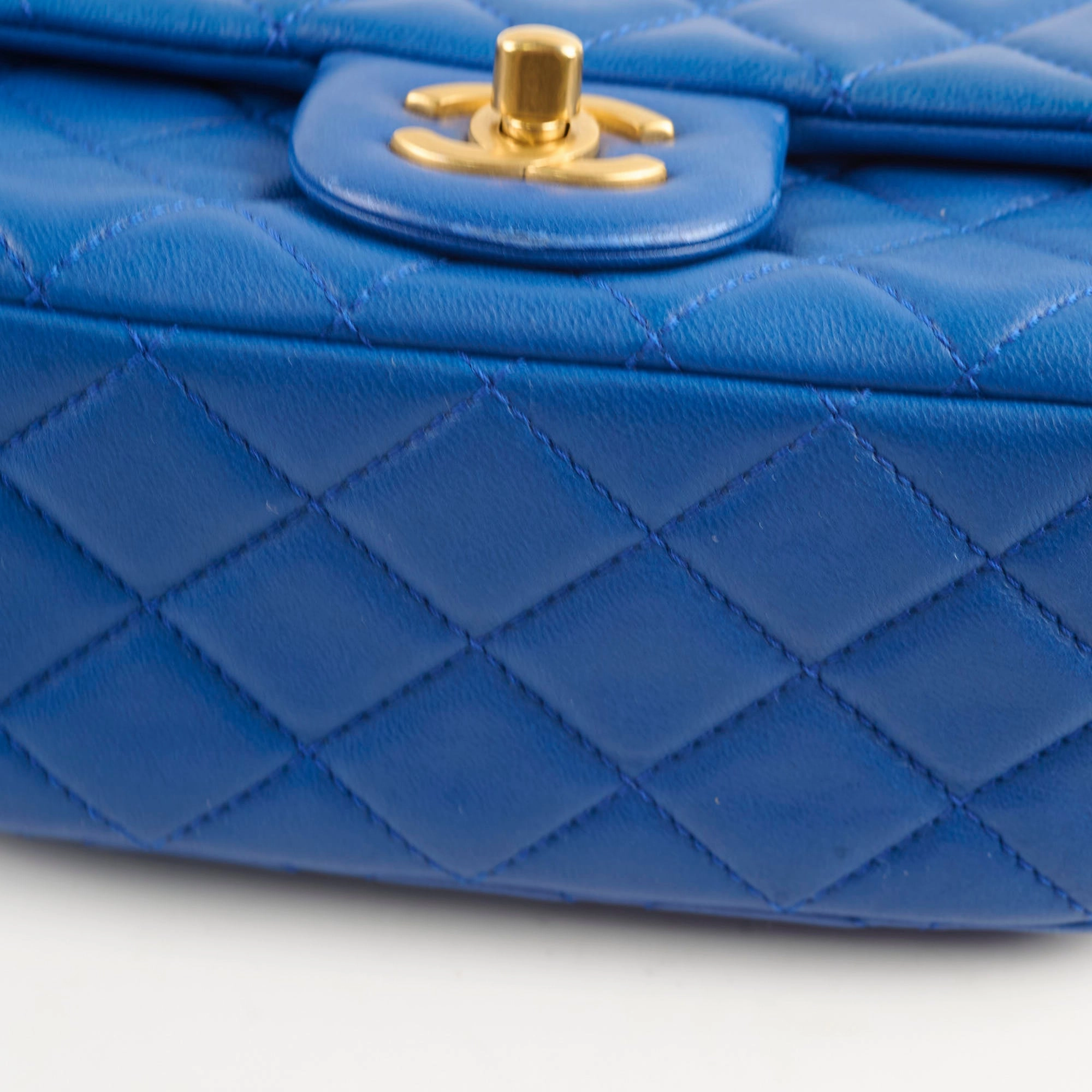 Chanel Crush Mini Square Bag Blue Lambskin