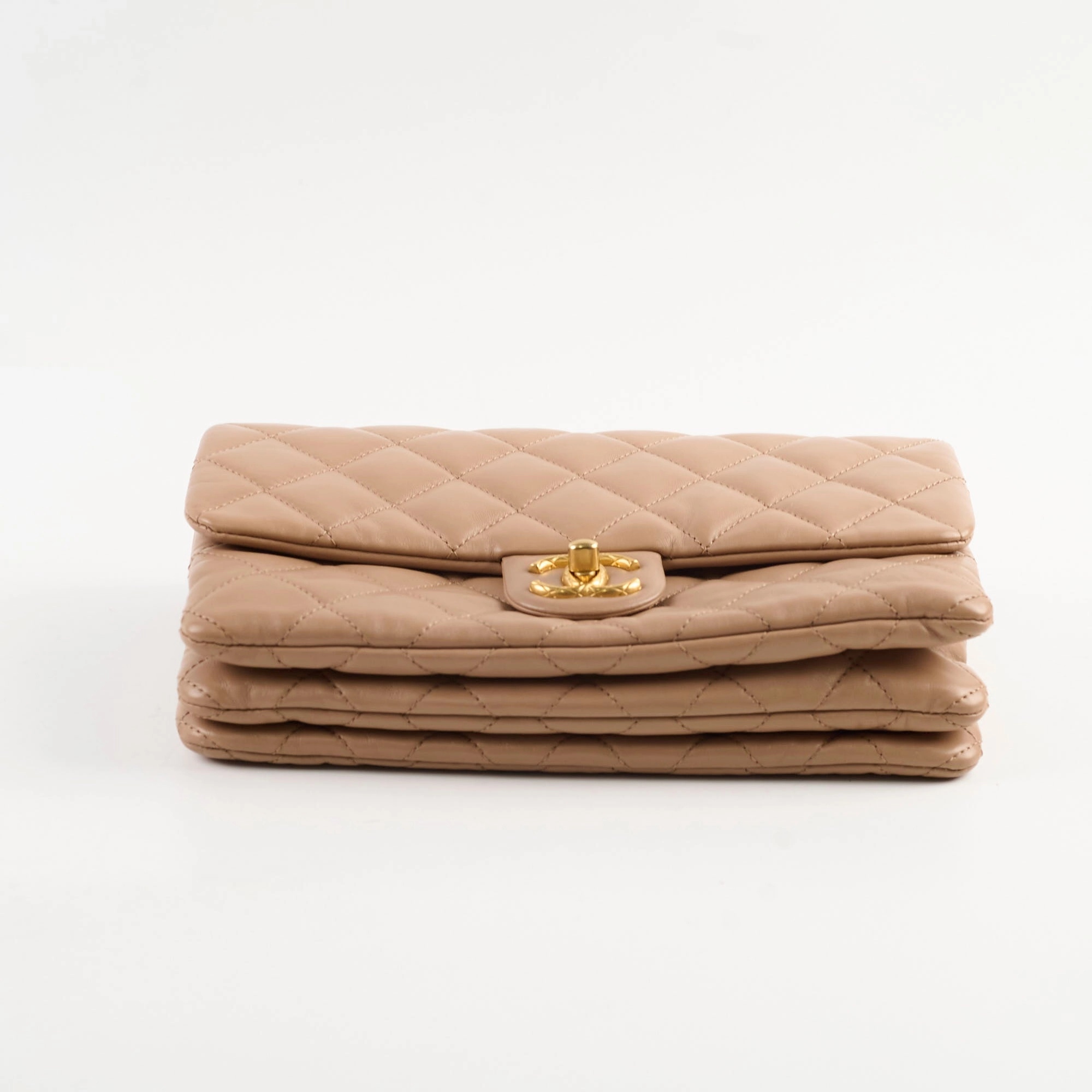 Chanel Dark Beige Flap with Adjustable Chain Lambskin (microchip)