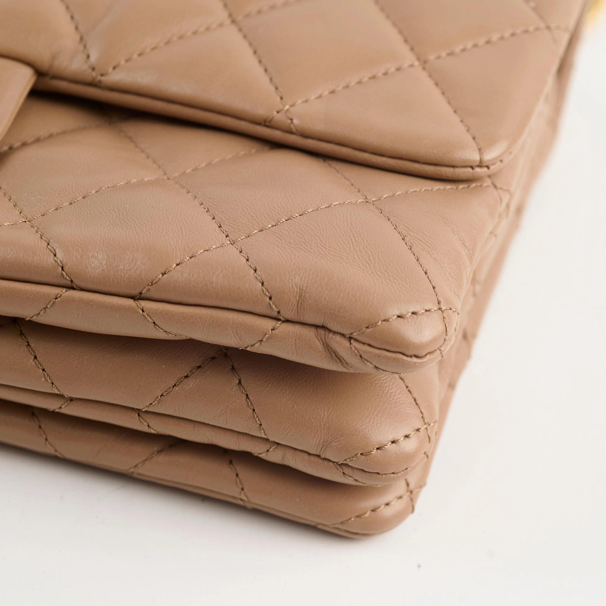 Chanel Dark Beige Flap with Adjustable Chain Lambskin (microchip)