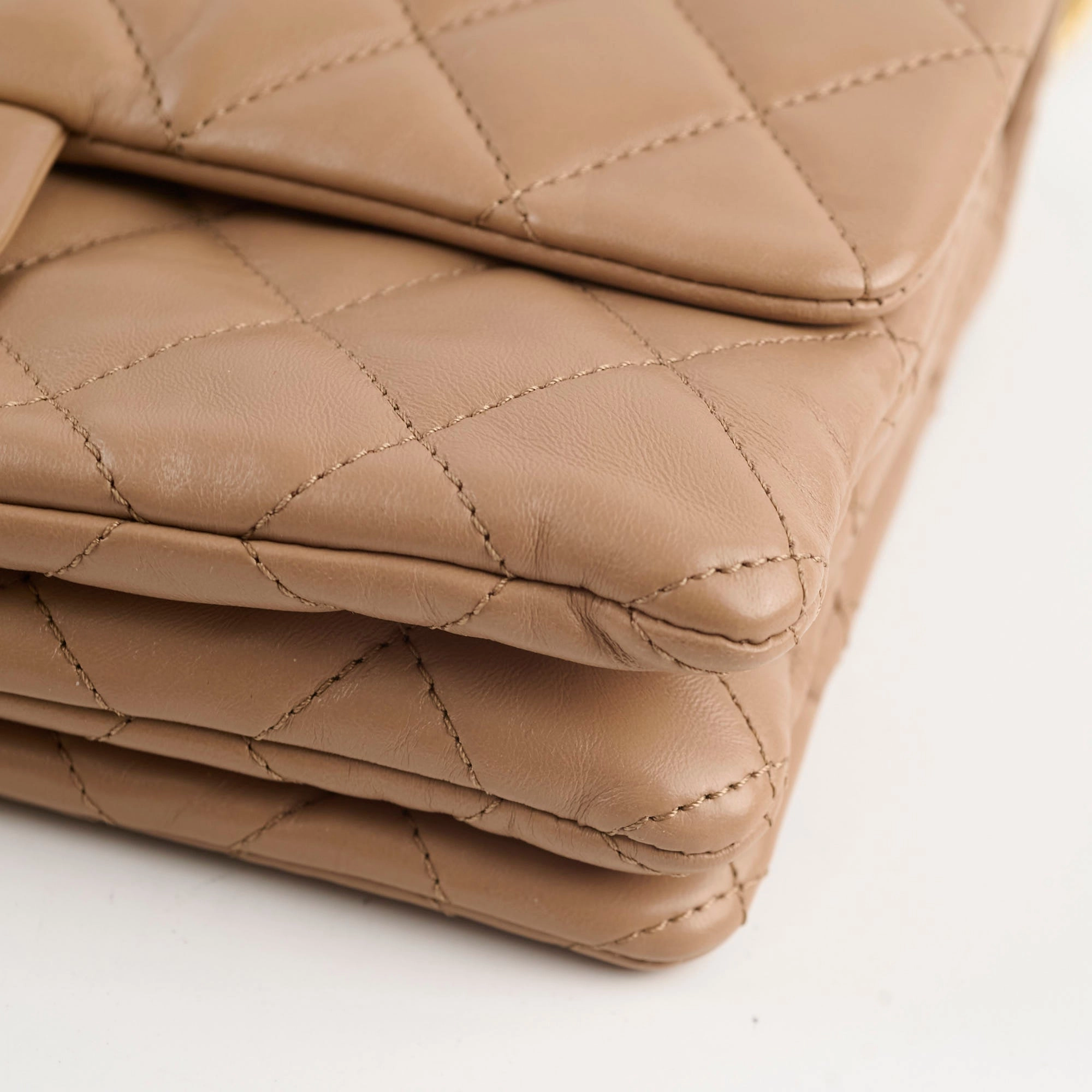 Chanel Dark Beige Flap with Adjustable Chain Lambskin (microchip)