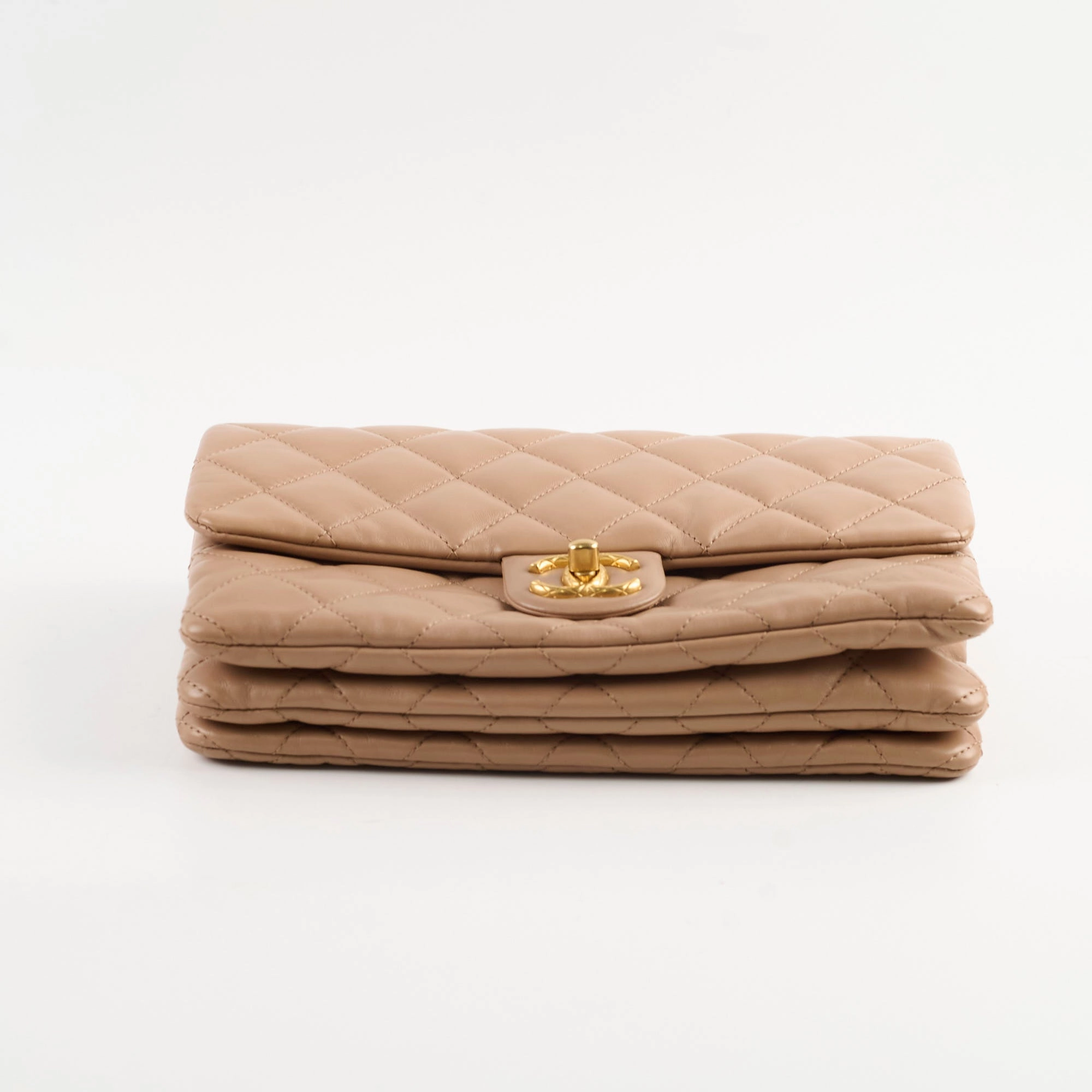 Chanel Dark Beige Flap with Adjustable Chain Lambskin (microchip)