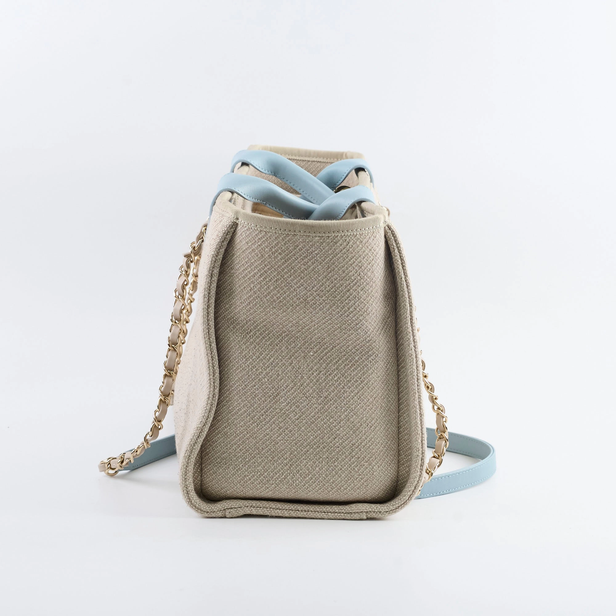 Chanel Deauville Small Beige/Blue Microchip