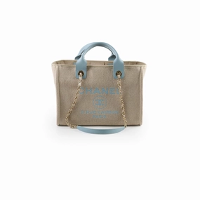 Chanel Deauville Small Beige/Blue Microchip