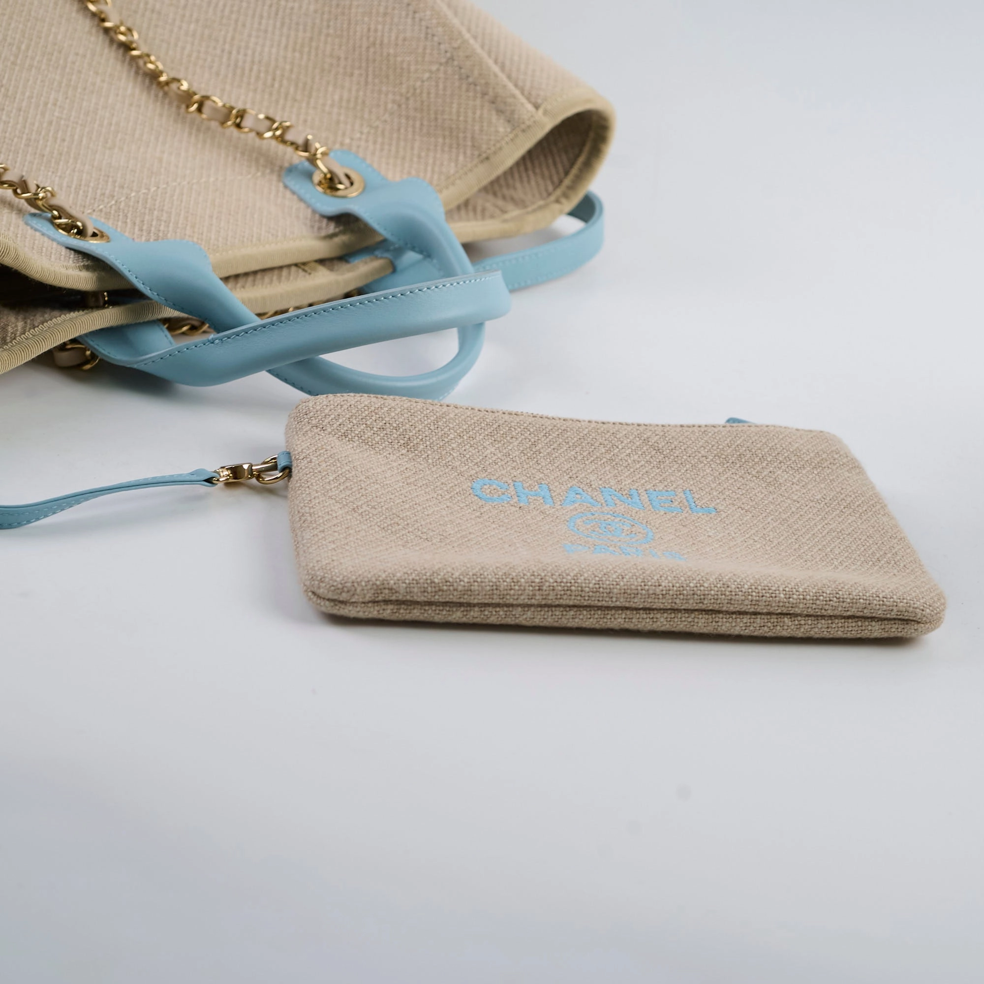 Chanel Deauville Small Beige/Blue Microchip